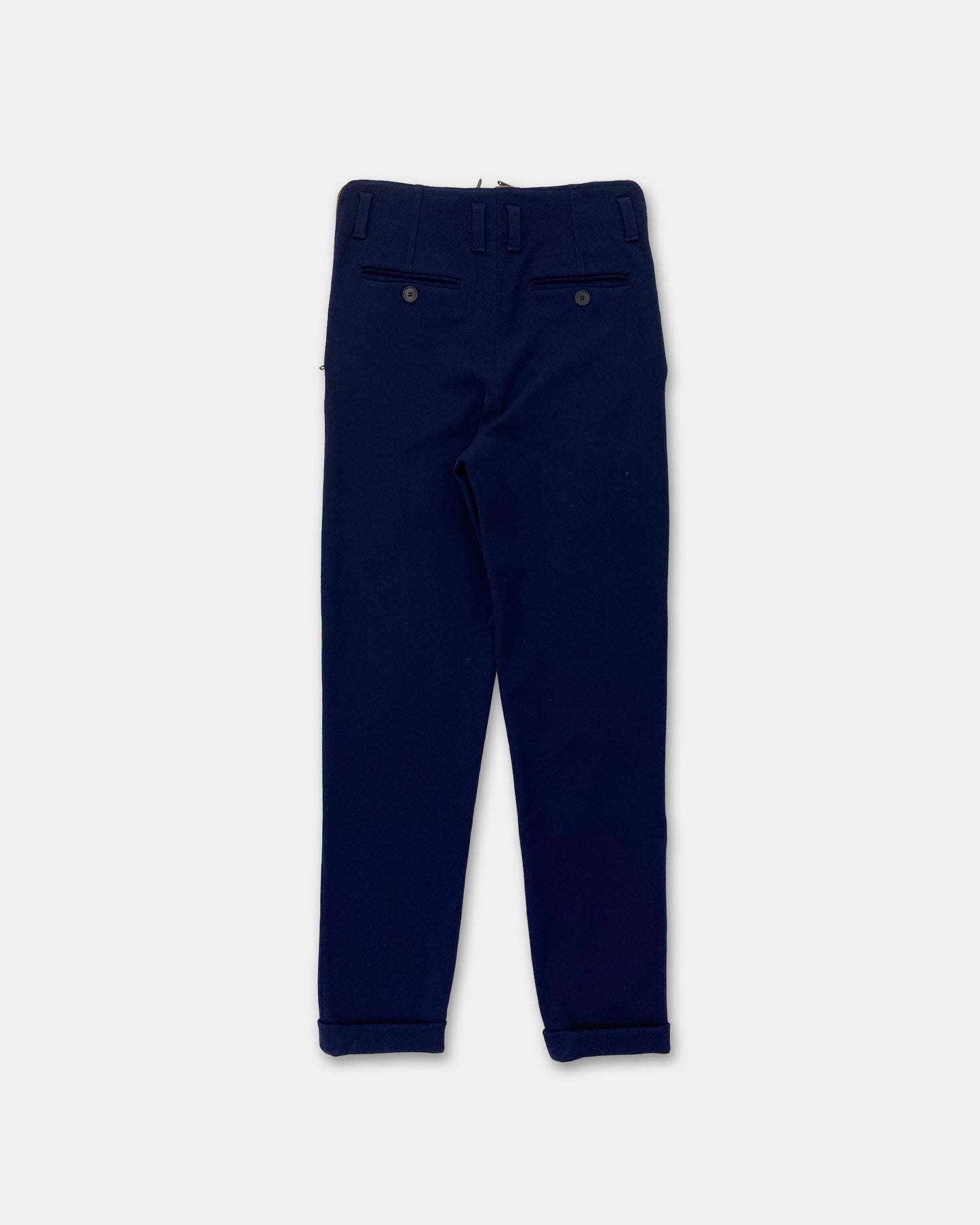 Dirk Bikkembergs 1990s Full Zip Slim Pants Navy