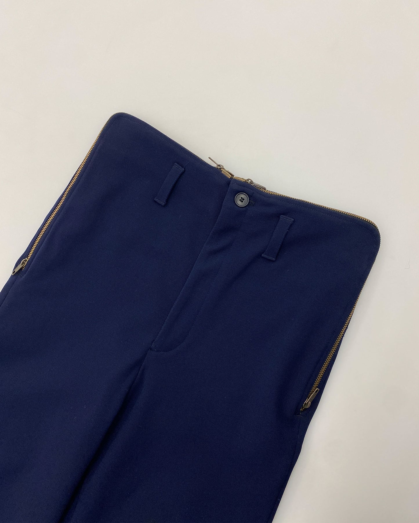 Dirk Bikkembergs 1990s Full Zip Slim Pants Navy
