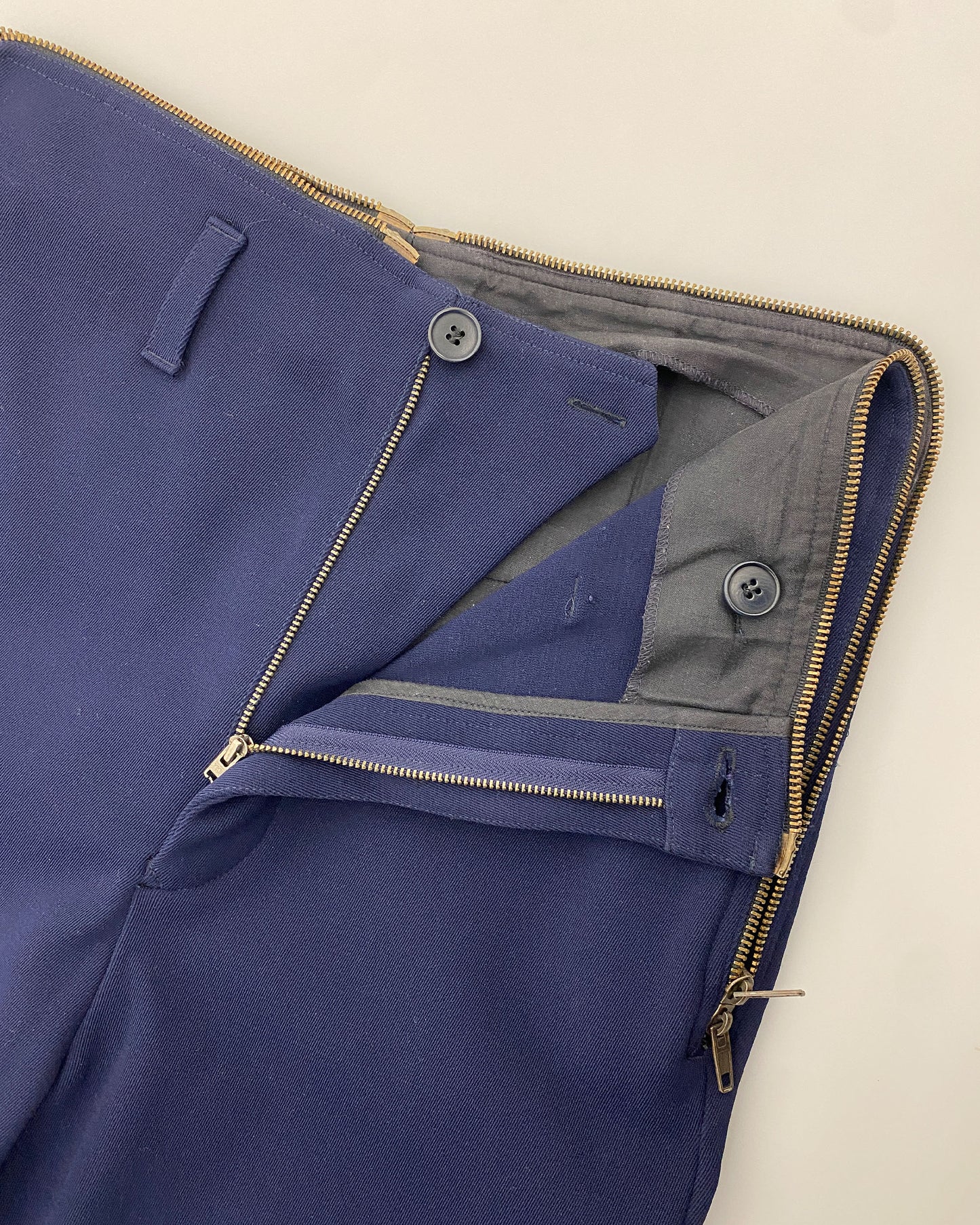 Dirk Bikkembergs 1990s Full Zip Slim Pants Navy