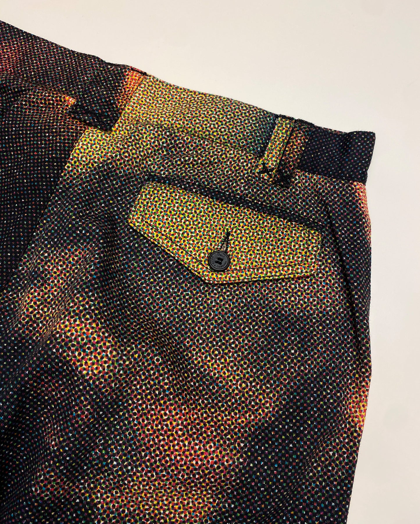 Dolce & Gabbana 1990s Mona Lisa All Over Print Capri Pants Multicolor