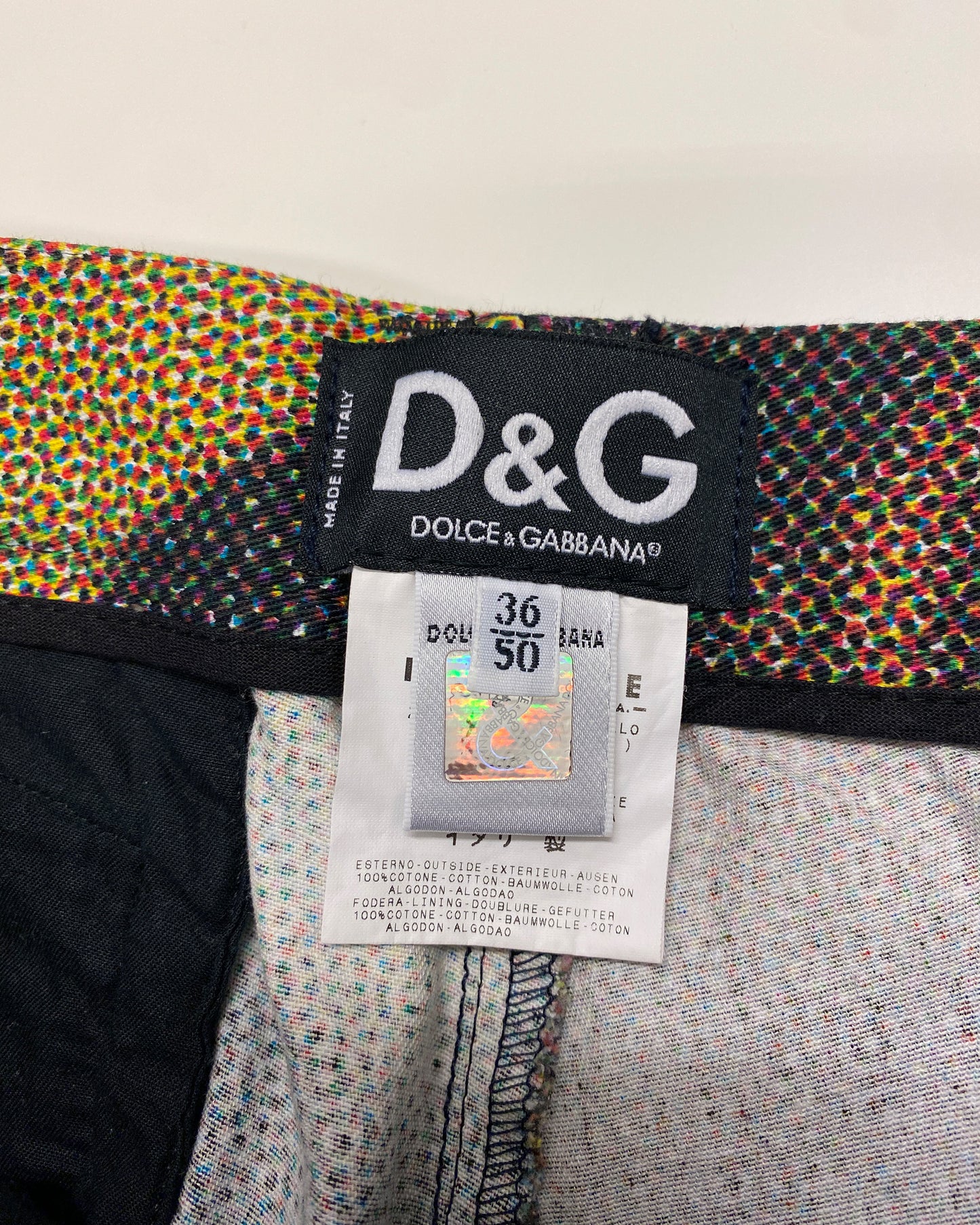 Dolce & Gabbana 1990s Mona Lisa All Over Print Capri Pants Multicolor