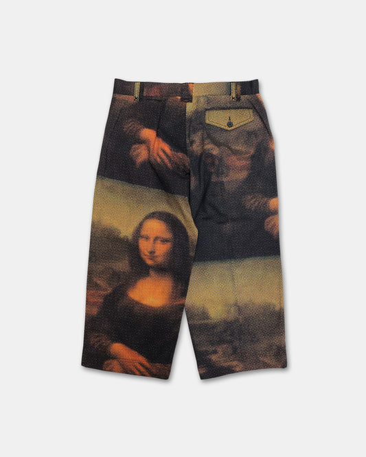 Dolce & Gabbana 1990s Mona Lisa All Over Print Capri Pants Multicolor