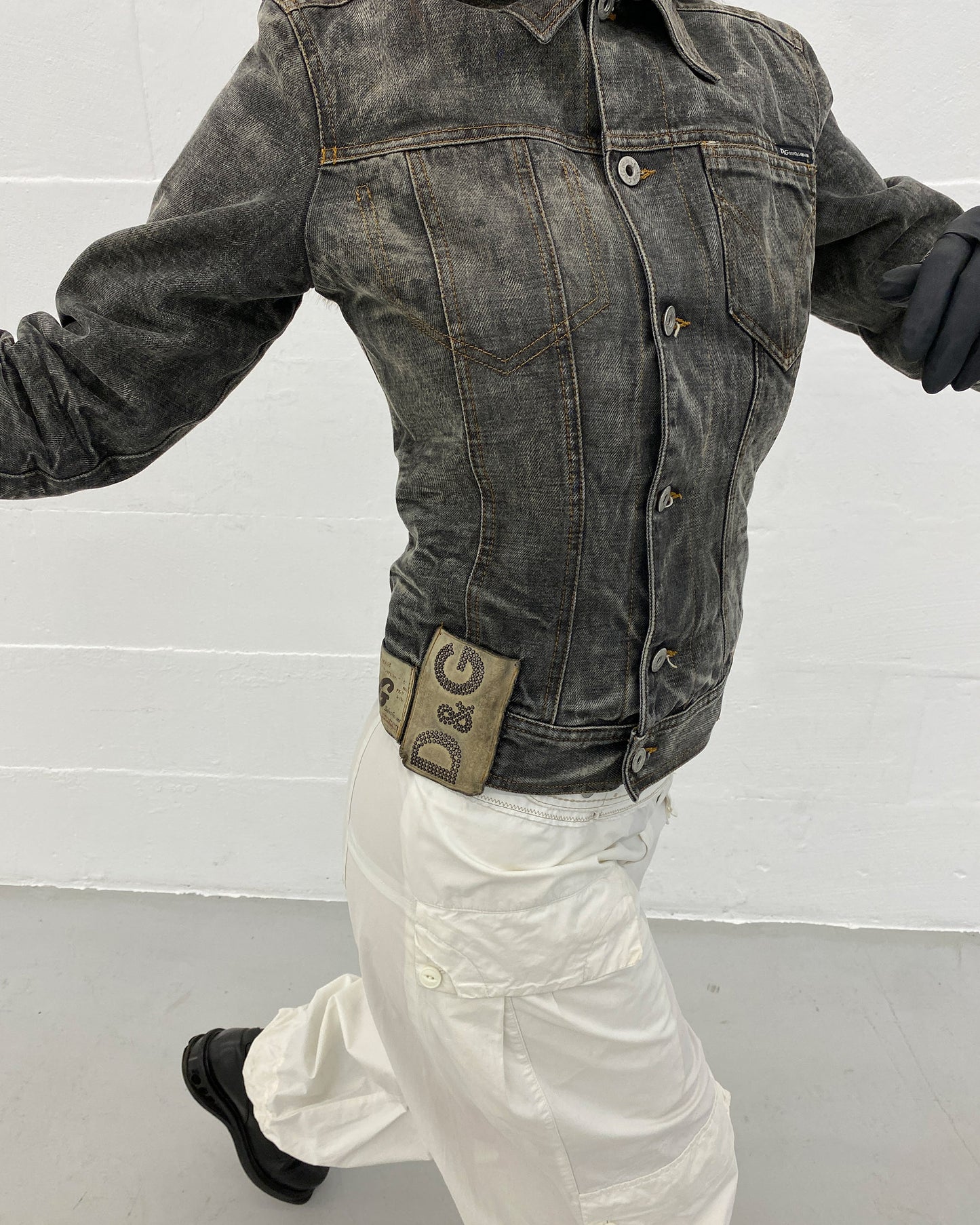 Dolce & Gabbana AW2003 Multi Patch Denim Jacket Grey