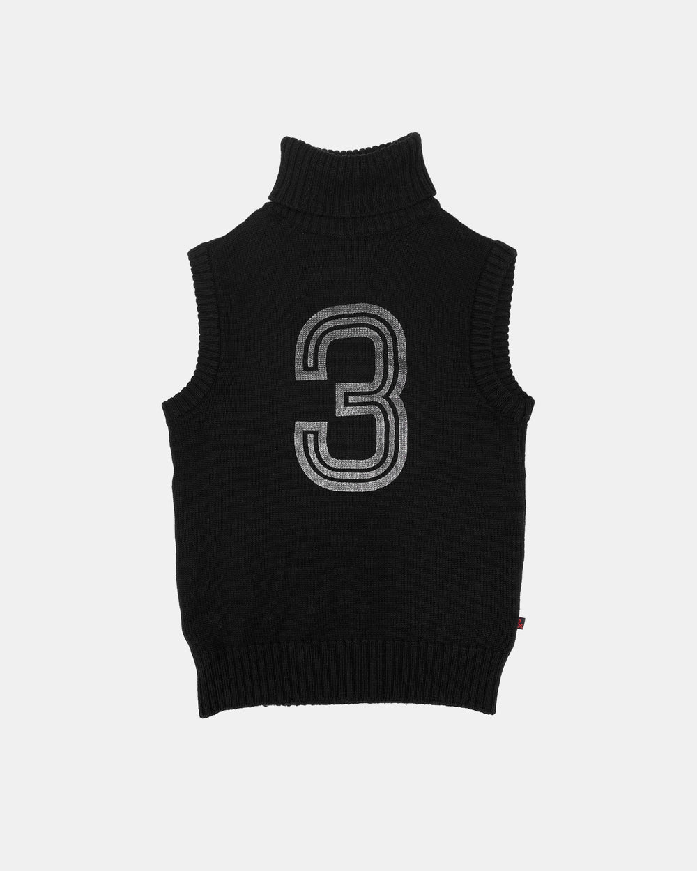 Dolce & Gabbana 2000s Number 3 Knit Wool Sweater Vest Black