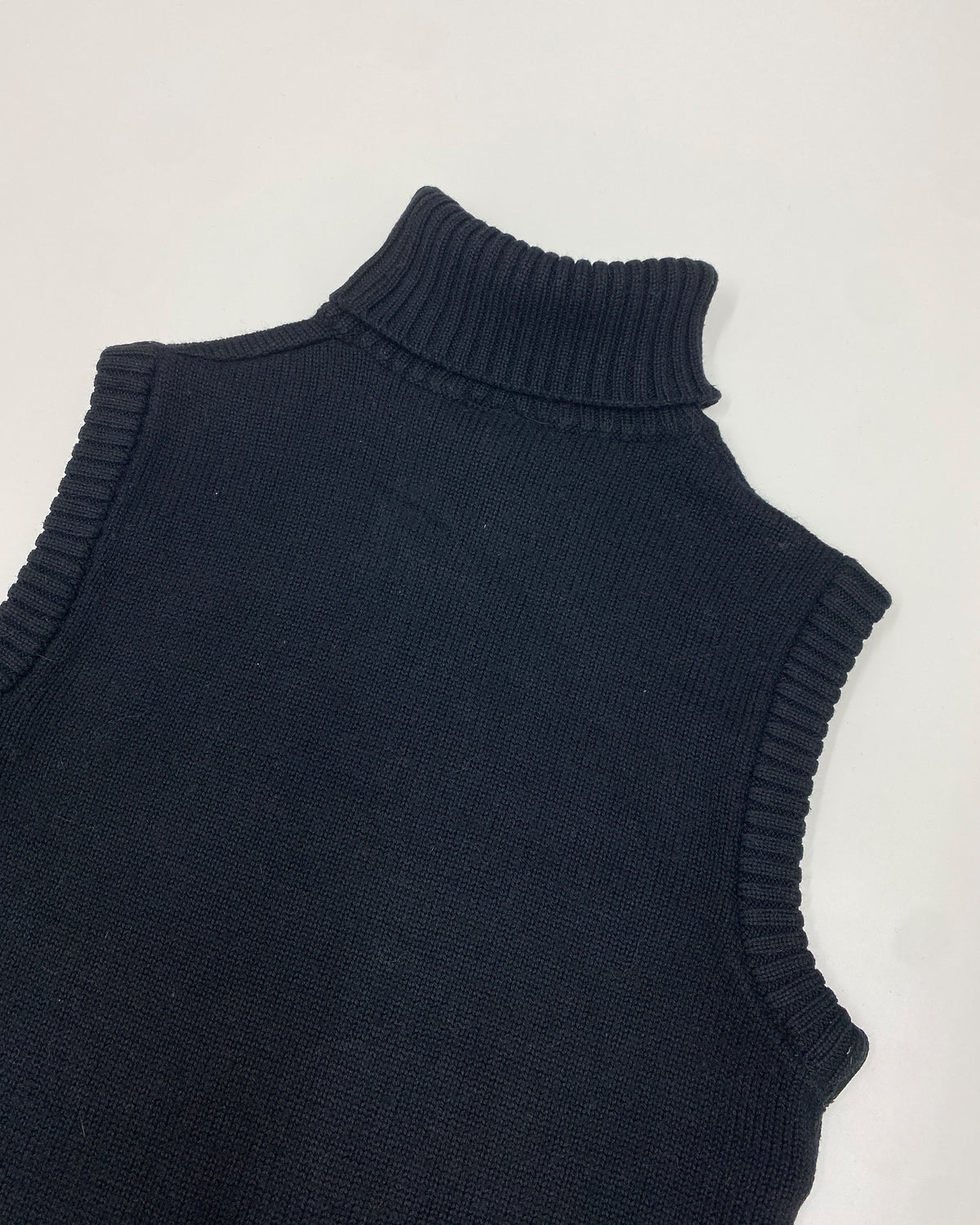 Dolce & Gabbana 2000s Number 3 Knit Wool Sweater Vest Black