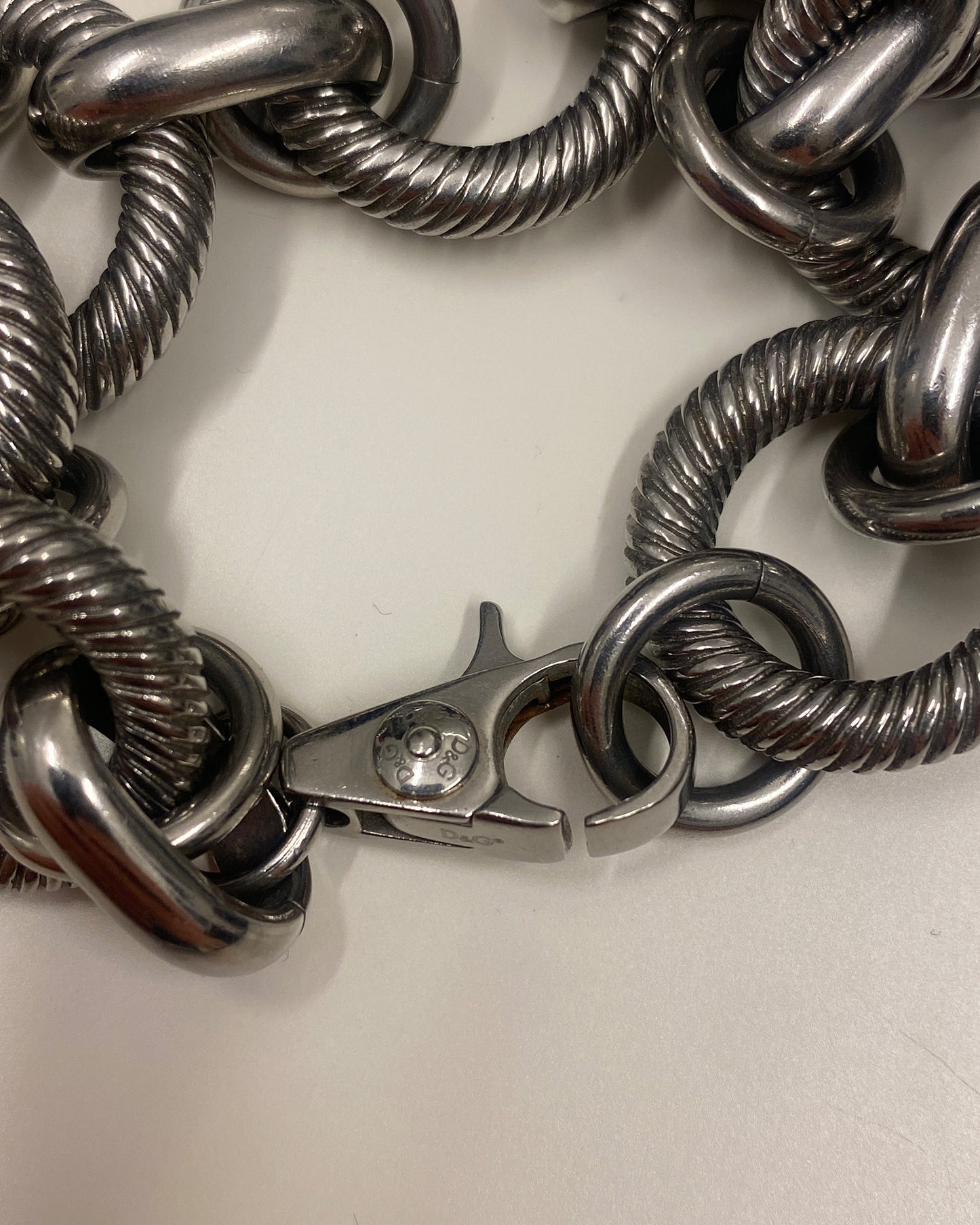 Dolce & Gabbana 2000s Chunky Ring Link Bracelet Metallic Silver