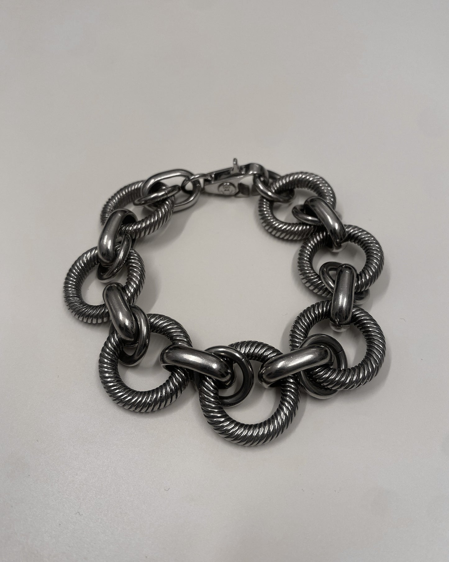 Dolce & Gabbana 2000s Chunky Ring Link Bracelet Metallic Silver