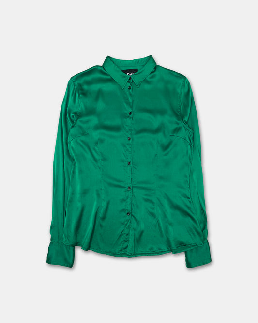 Dolce & Gabbana 2010s Silk Shirt Top Green