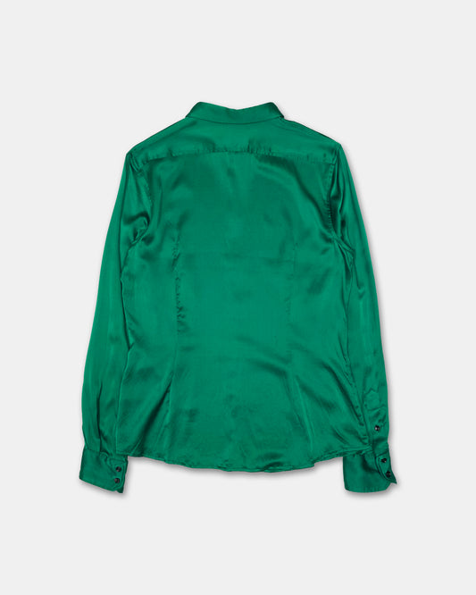 Dolce & Gabbana 2010s Silk Shirt Top Green
