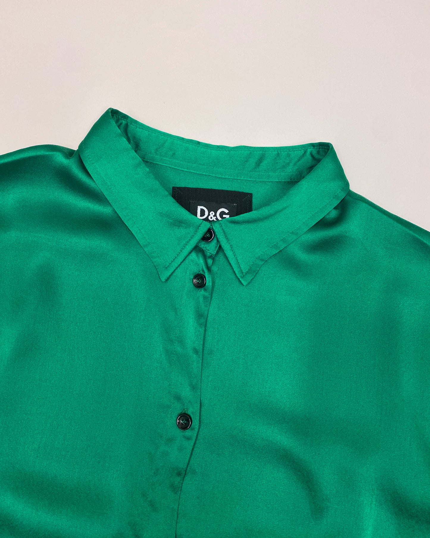 Dolce & Gabbana 2010s Silk Shirt Top Green
