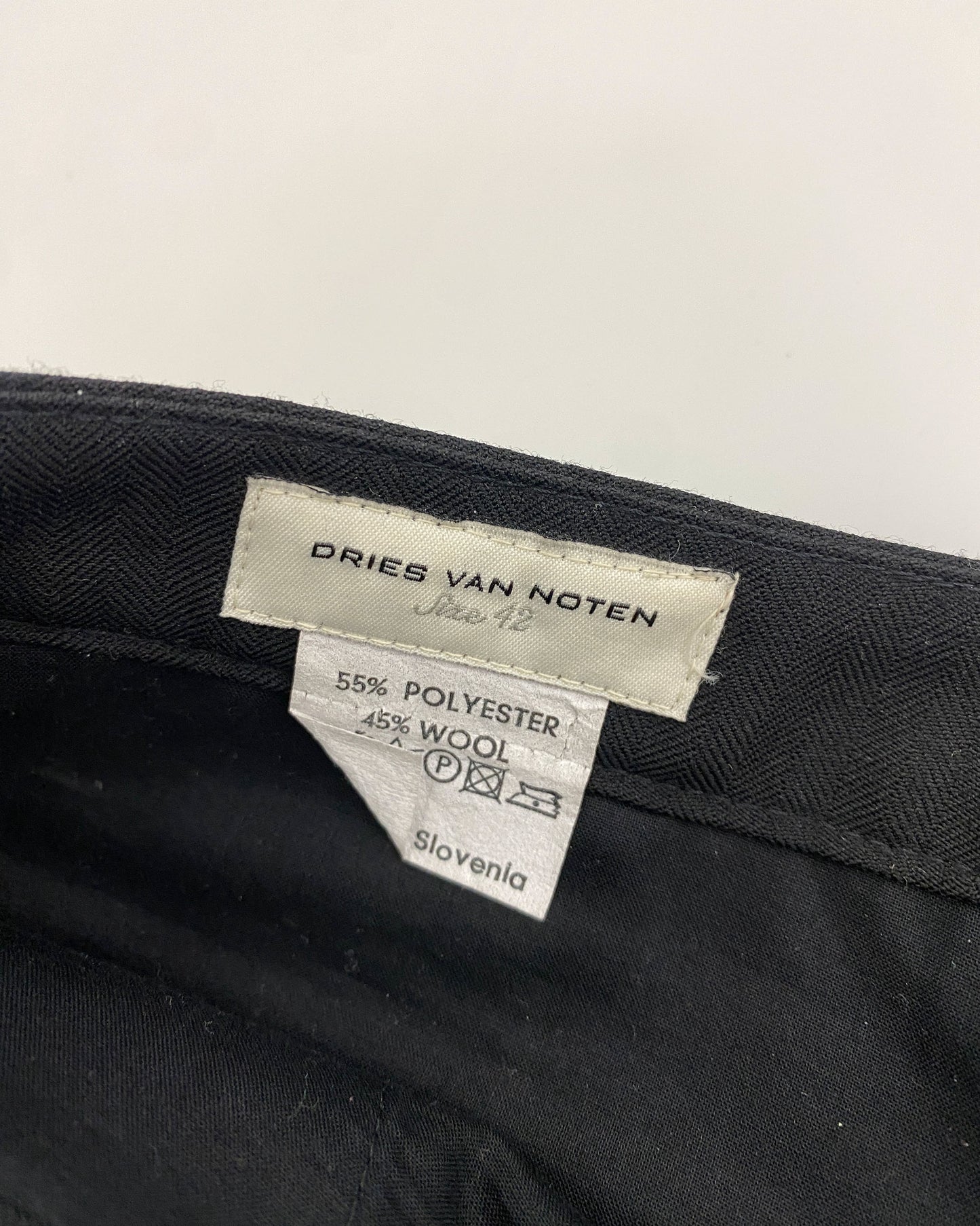 Dries van Noten 2010s Pleated Wide Wool Pants Black