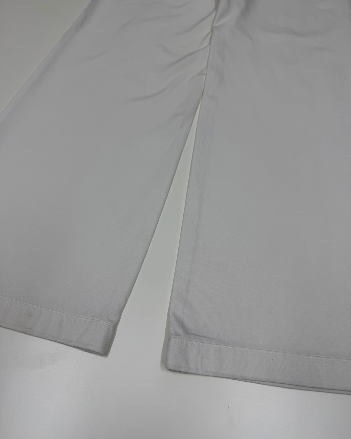 Dries van Noten 2000s Cotton Rayon Wide Pants White