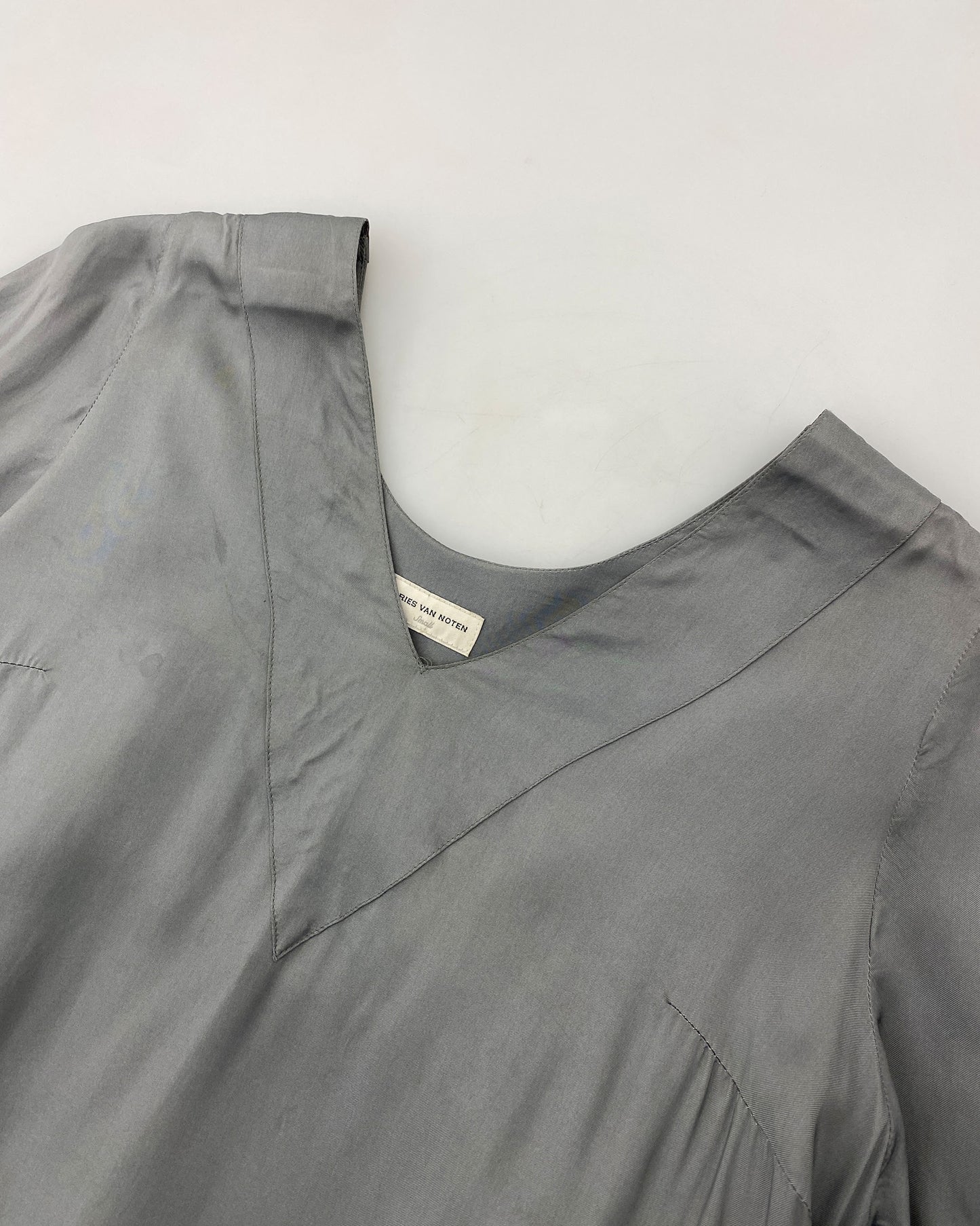 Dries van Noten 2000s Smok Oversized Dress Grey