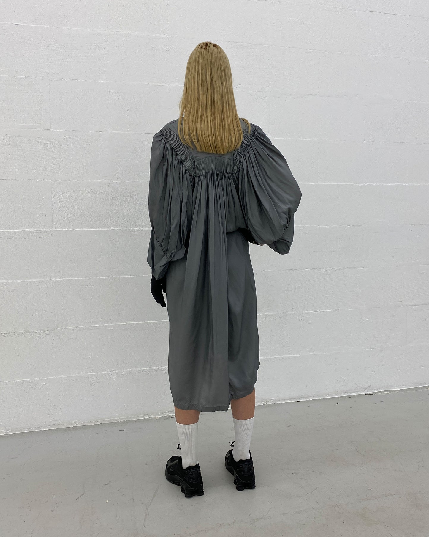 Dries van Noten 2000s Smok Oversized Dress Grey