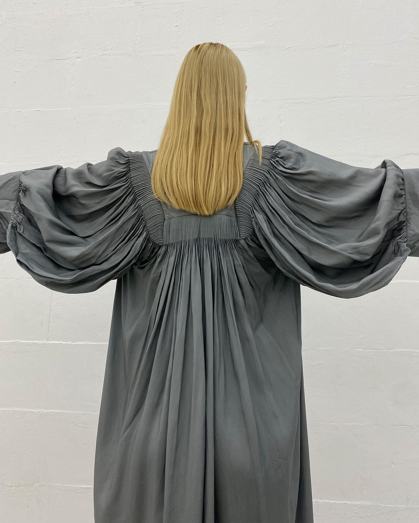 Dries van Noten 2000s Smok Oversized Dress Grey