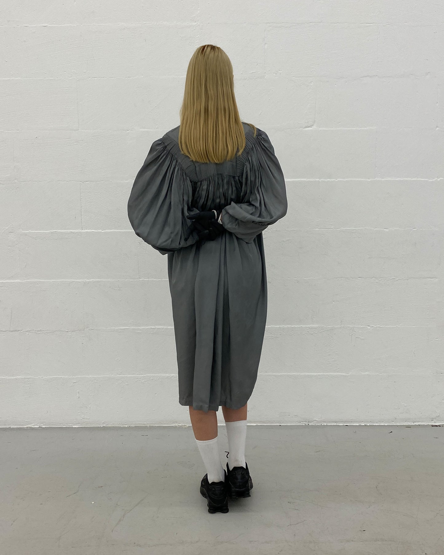 Dries van Noten 2000s Smok Oversized Dress Grey