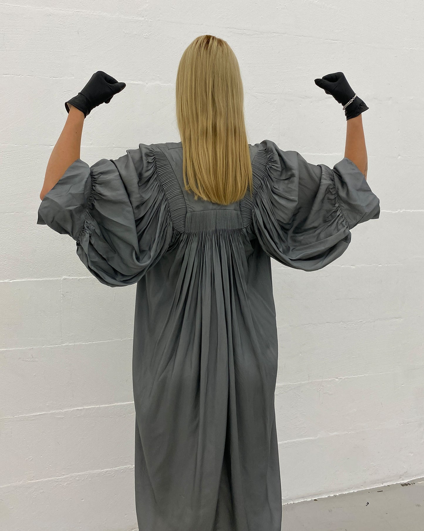 Dries van Noten 2000s Smok Oversized Dress Grey