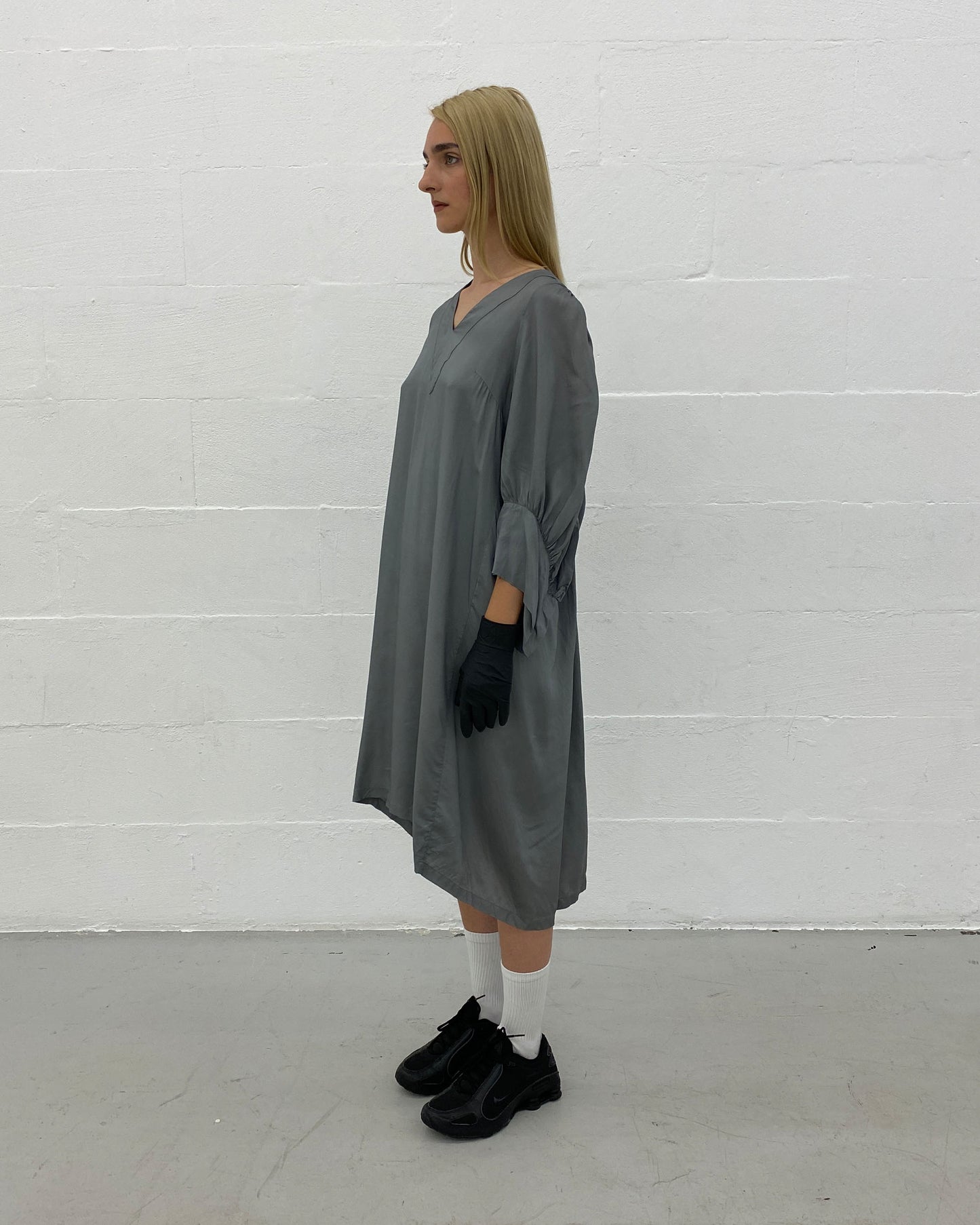 Dries van Noten 2000s Smok Oversized Dress Grey