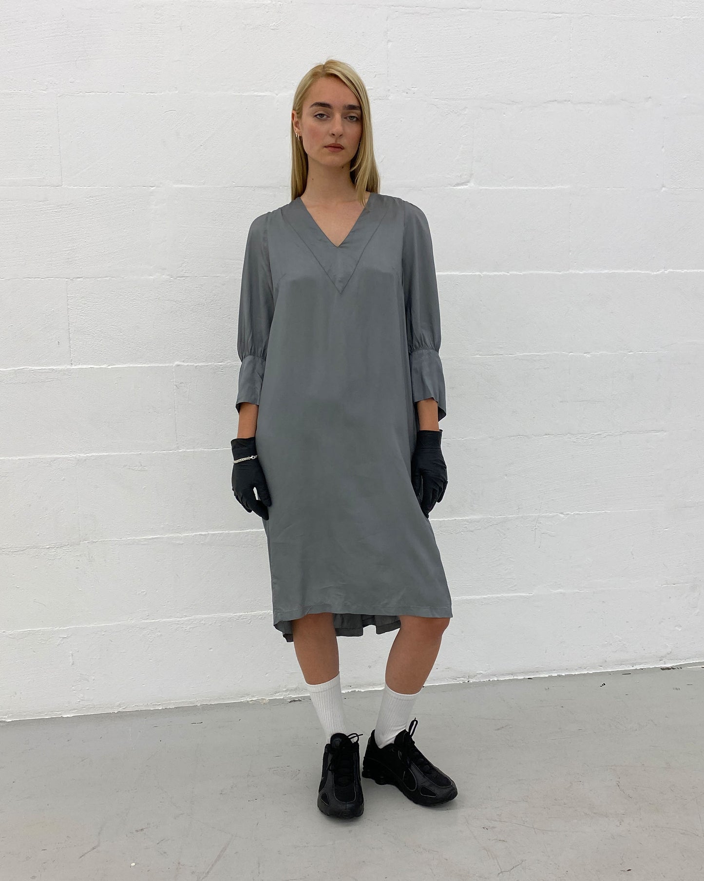 Dries van Noten 2000s Smok Oversized Dress Grey