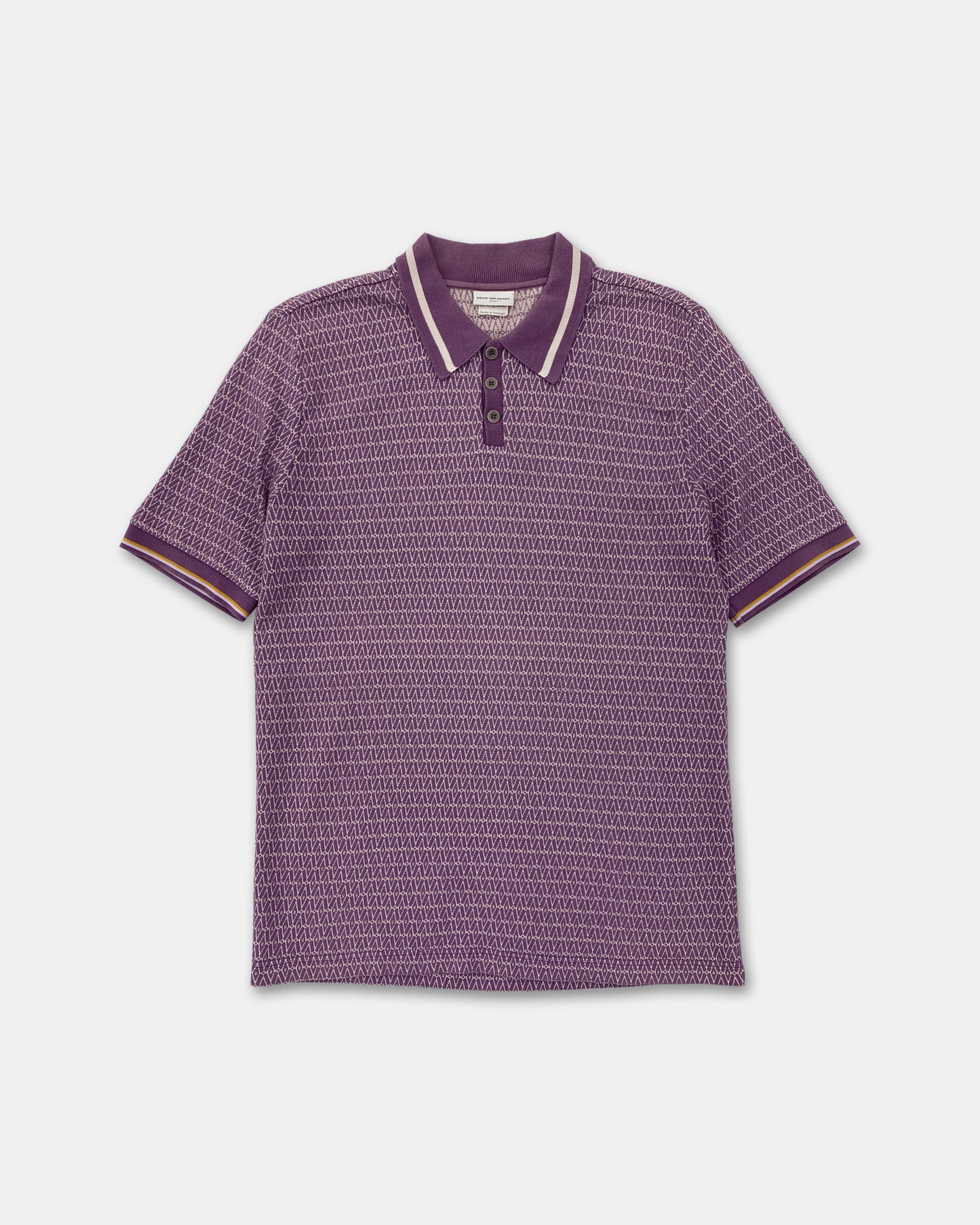 Dries van Noten 2010s Weaving Pattern Polo Shirt Purple
