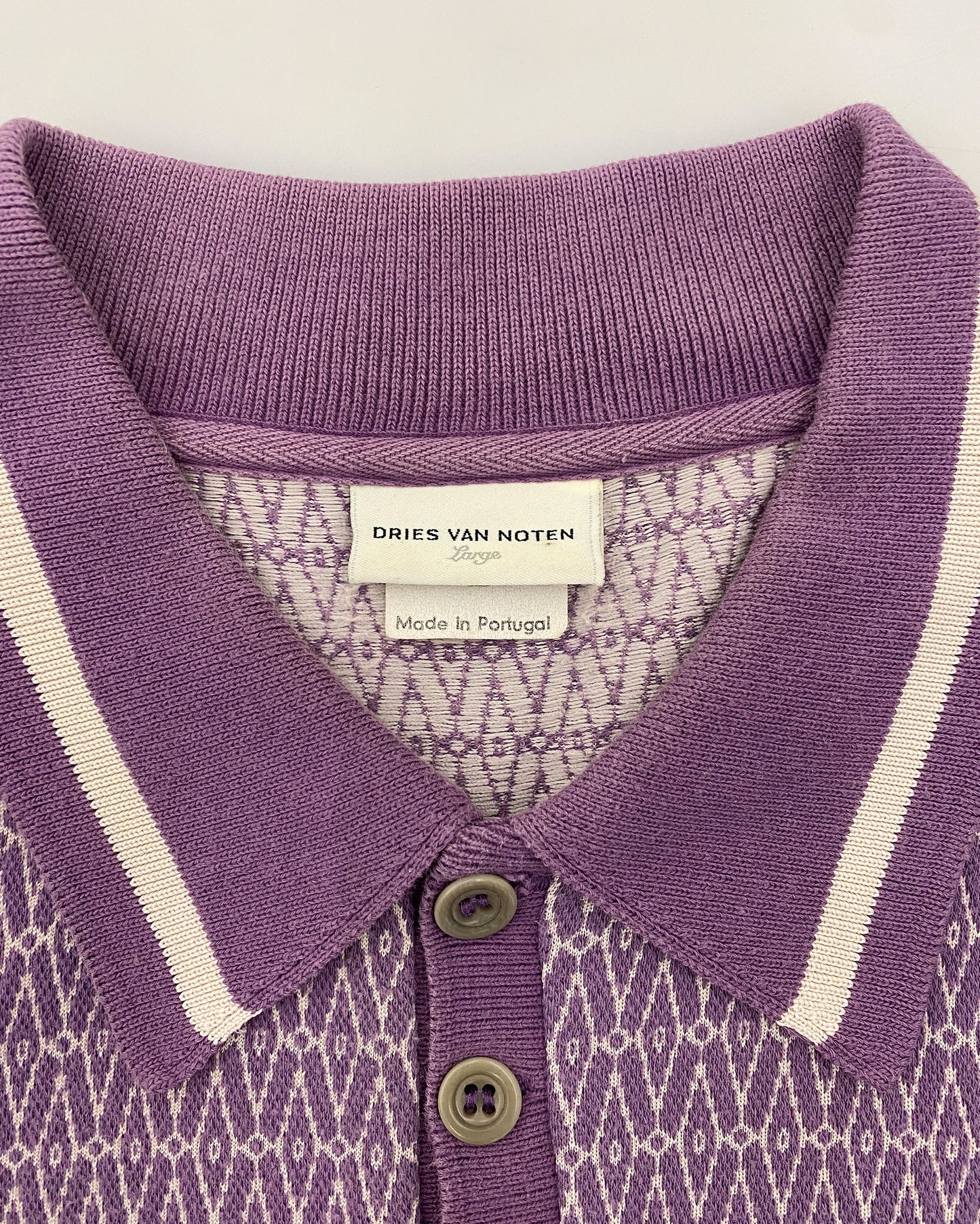 Dries van Noten 2010s Weaving Pattern Polo Shirt Purple