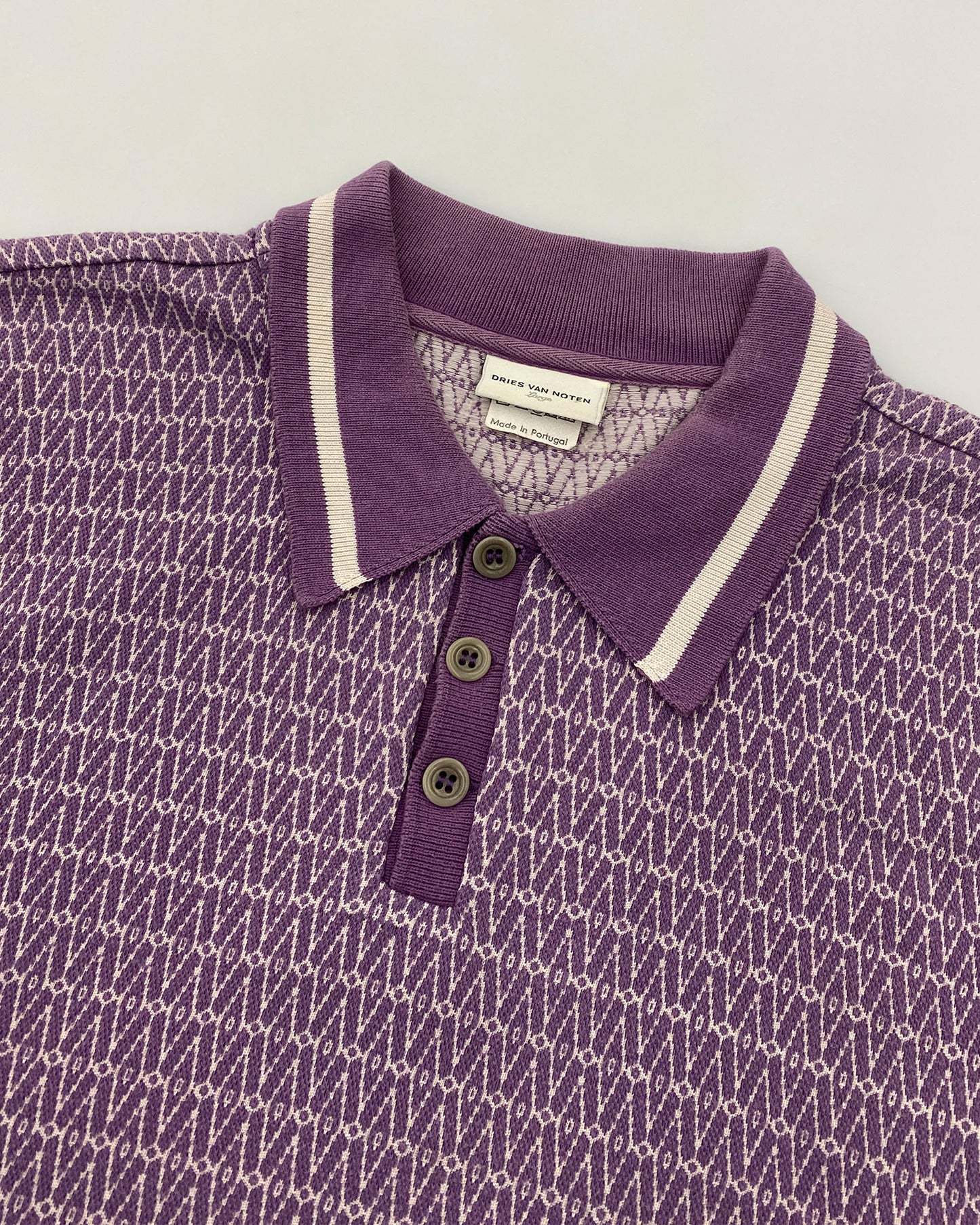 Dries van Noten 2010s Weaving Pattern Polo Shirt Purple