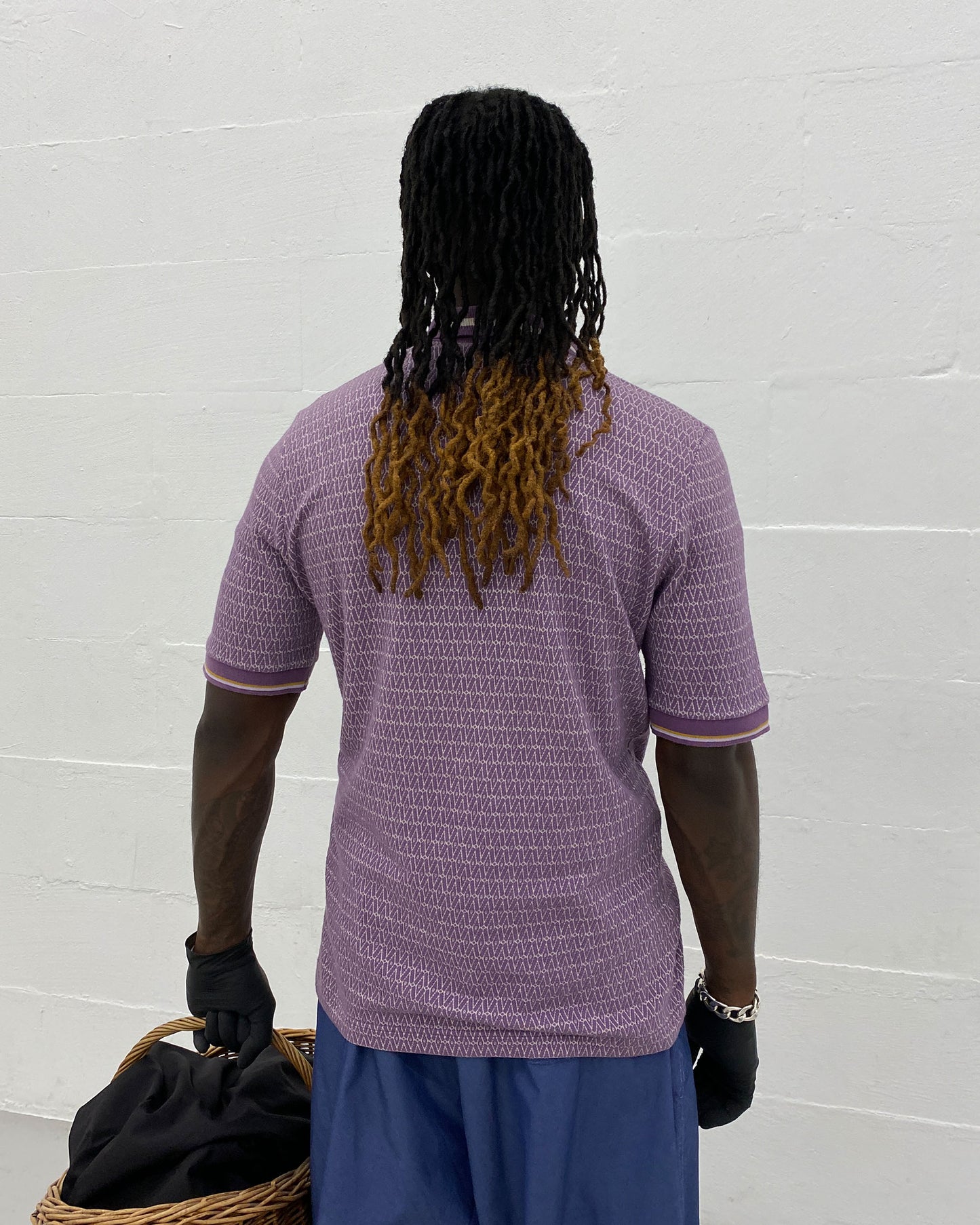 Dries van Noten 2010s Weaving Pattern Polo Shirt Purple