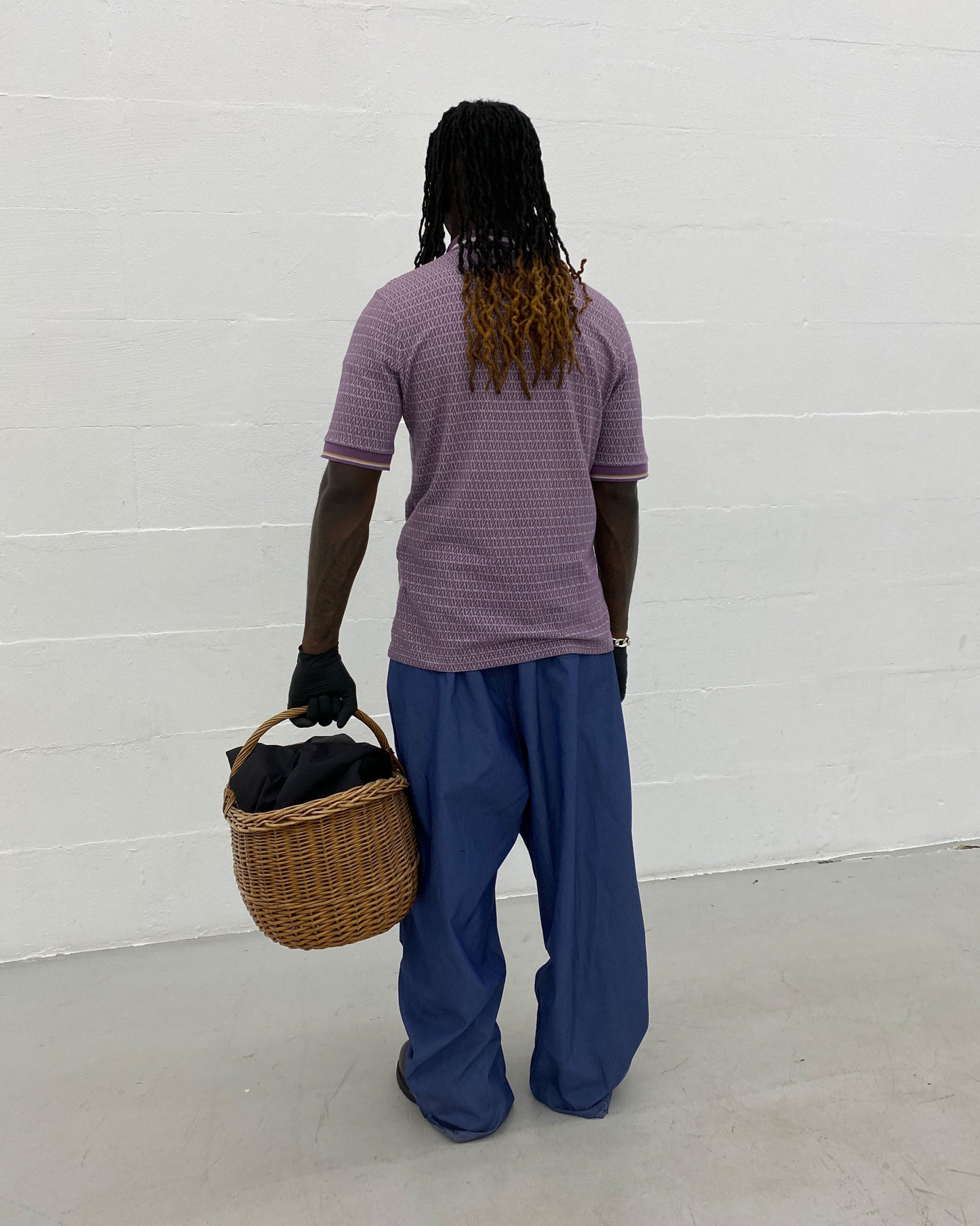 Dries van Noten 2010s Weaving Pattern Polo Shirt Purple