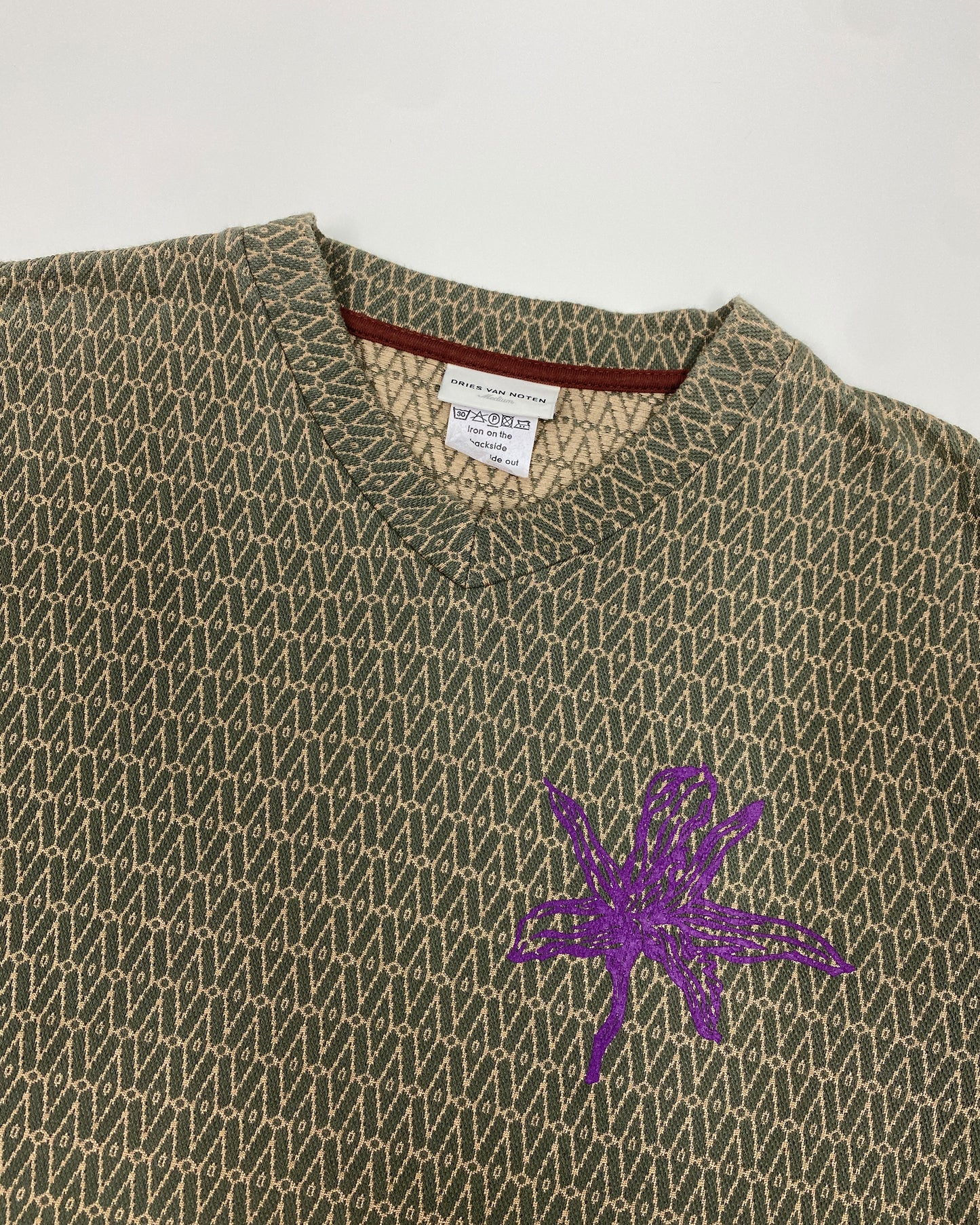 Dries van Noten 2000s Flower Print Pattern T-Shirt Black