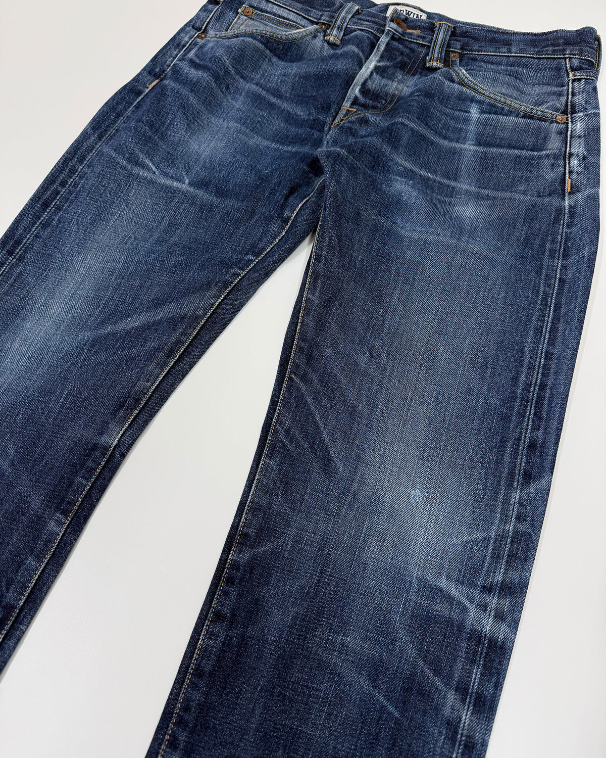 Edwin 2010s Regular Tapered Selvedge Japanese Denim Faded Blue