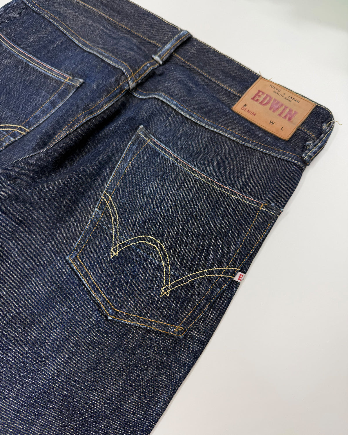 Edwin 2010s Straight Leg Selvedge Denim Raw Blue