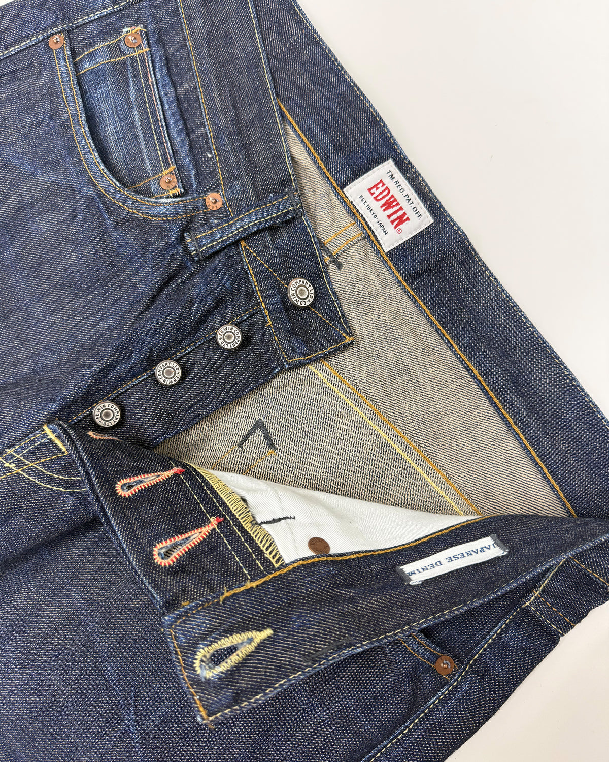 Edwin 2010s Straight Leg Selvedge Denim Raw Blue