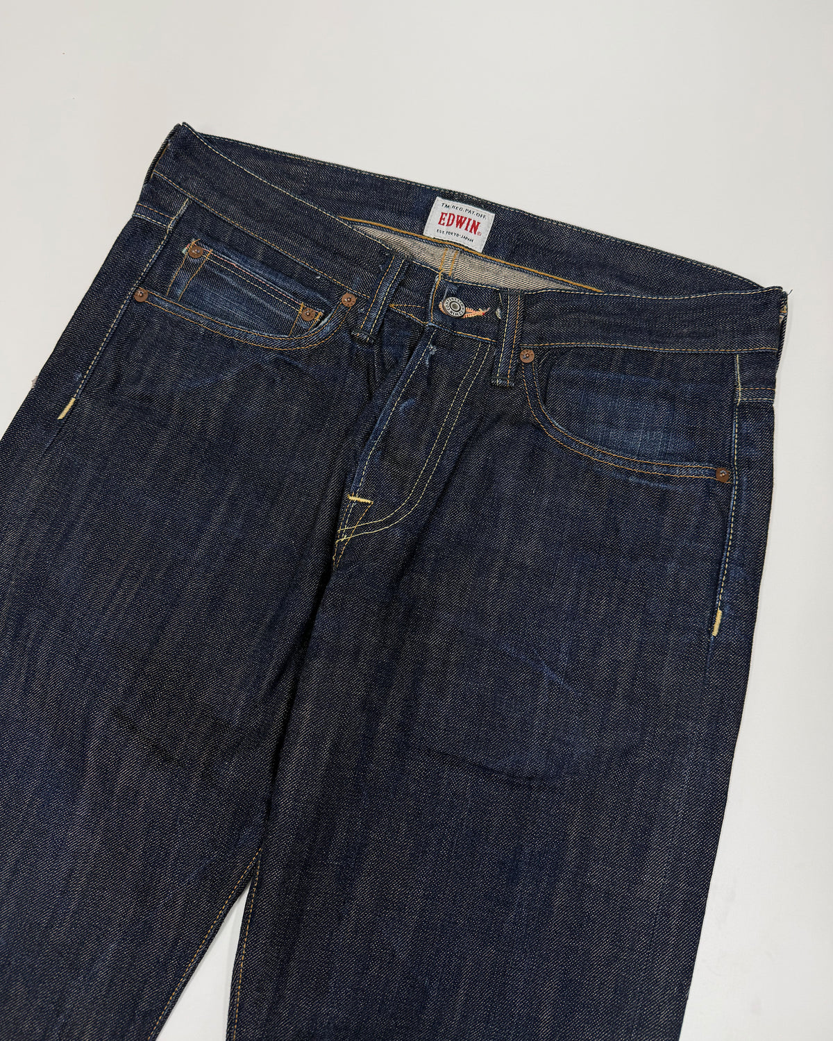 Edwin 2010s Straight Leg Selvedge Denim Raw Blue
