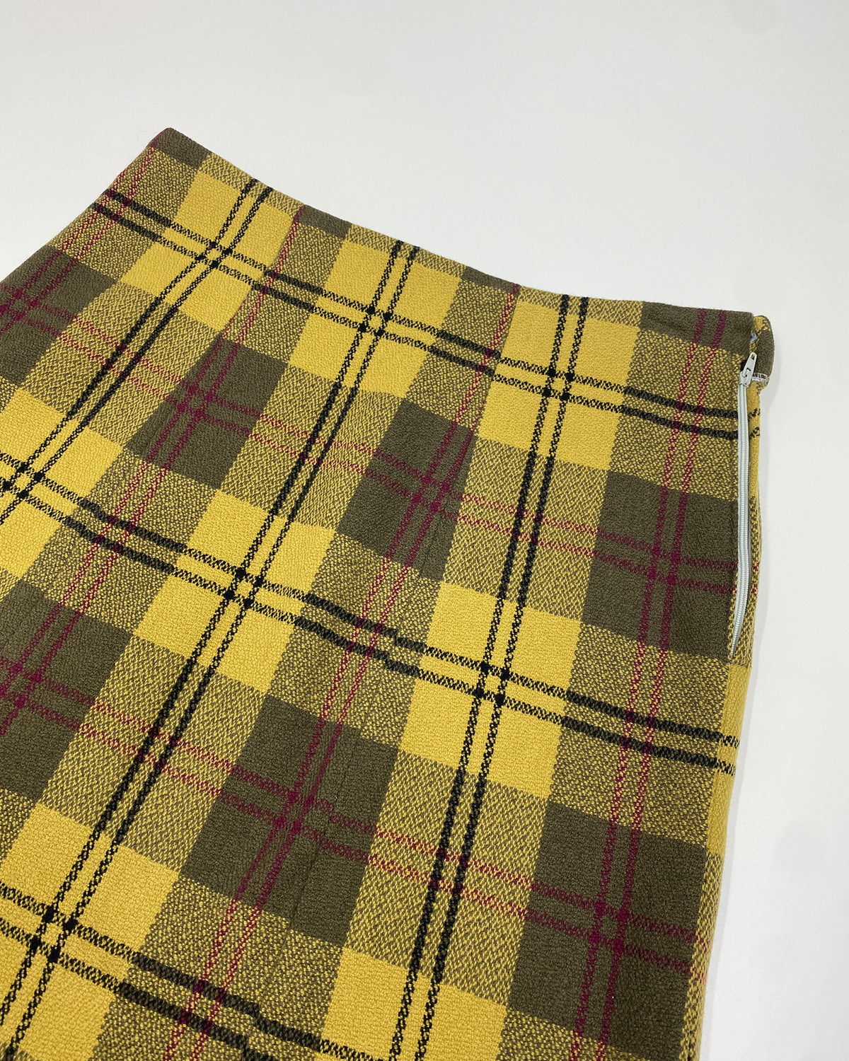 Elternhaus 2000s Grenades Print Tartan Checkered Skirt Yellow