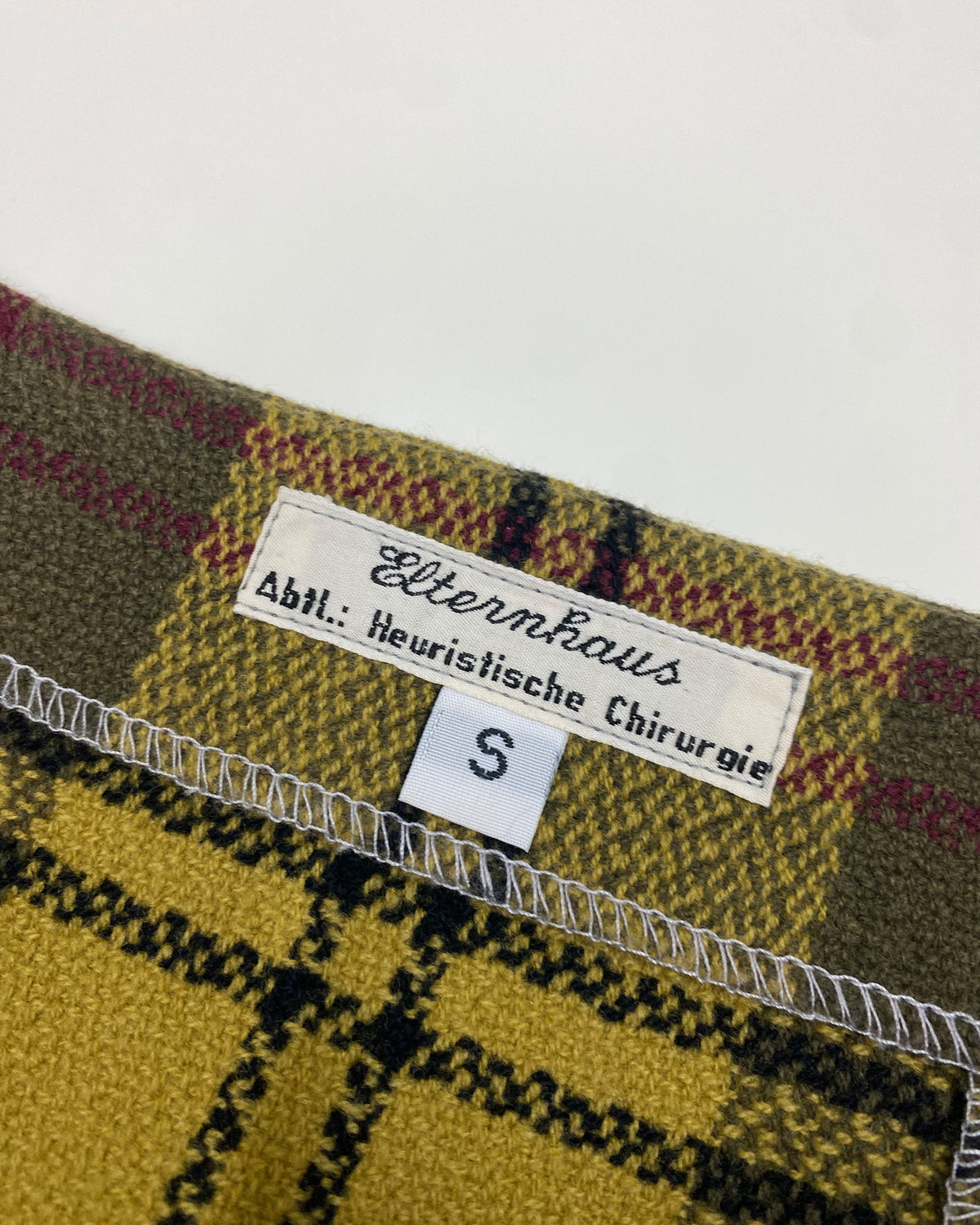Elternhaus 2000s Grenades Print Tartan Checkered Skirt Yellow