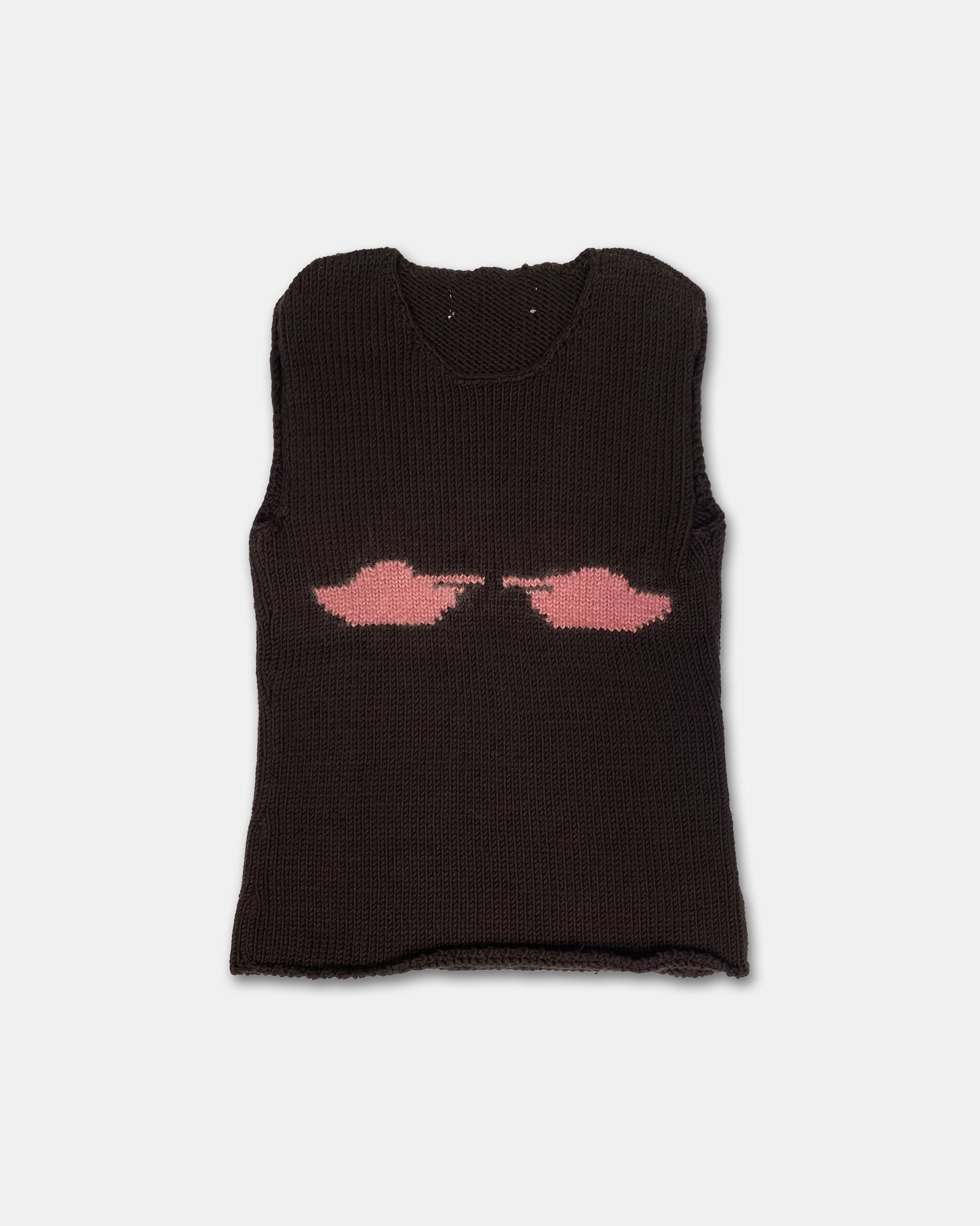Elternhaus 2000s Tank Knit Sweater Vest Brown