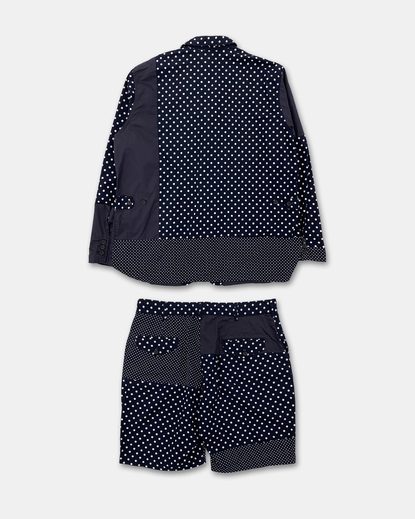 Engineered Garments SS2019 Polka Dot Cotton Shorts Navy