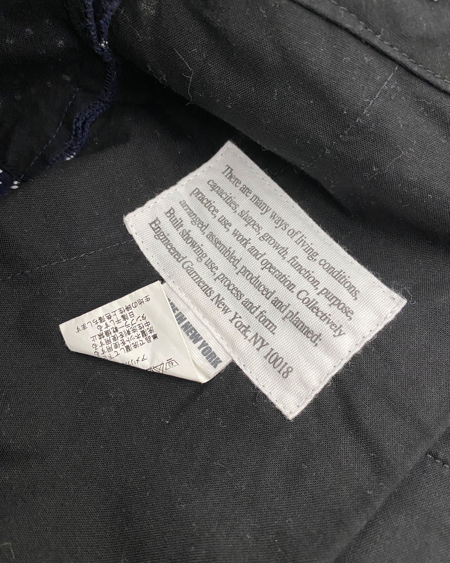 Engineered Garments SS2019 Polka Dot Cotton Shorts Navy