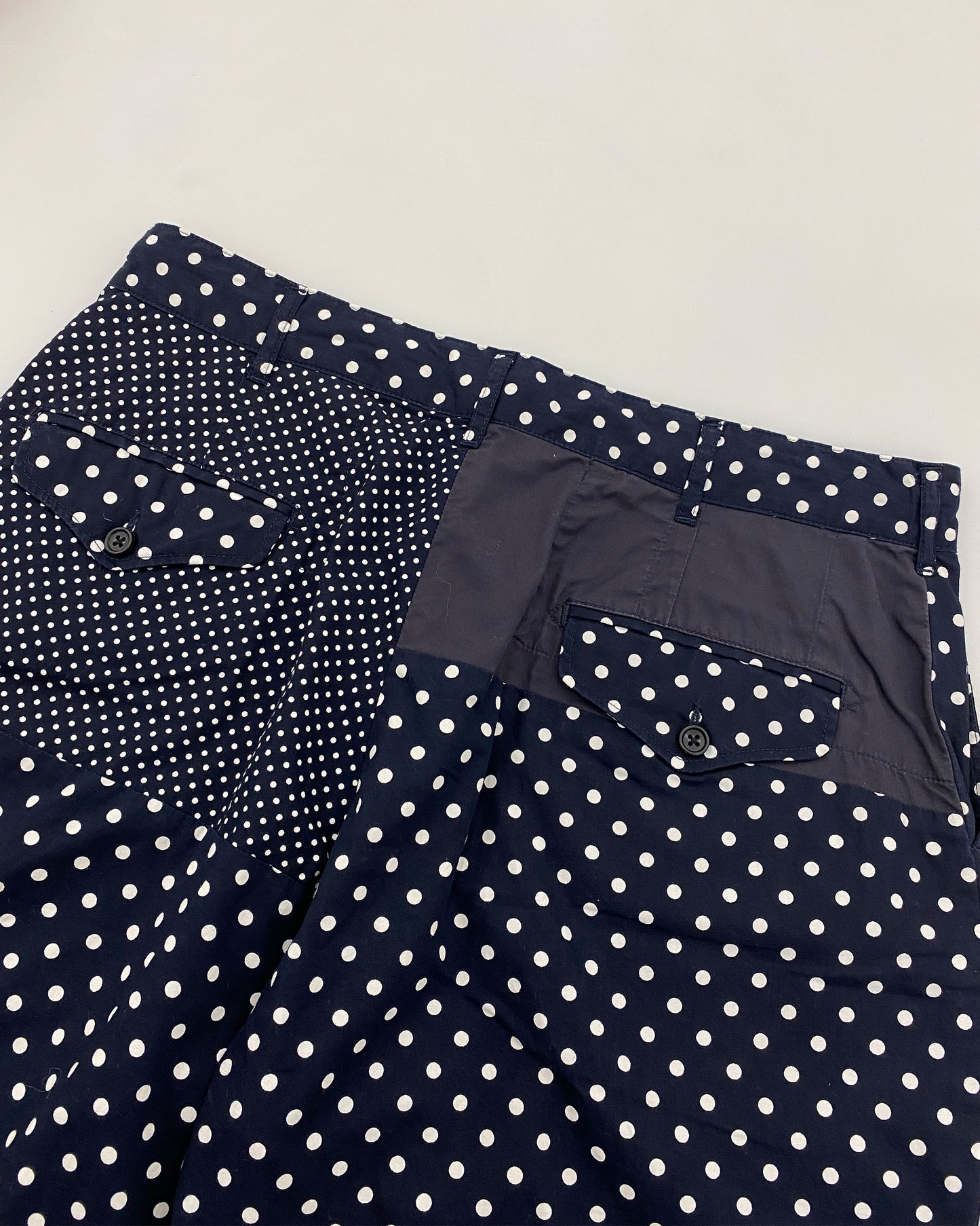 Engineered Garments SS2019 Polka Dot Cotton Shorts Navy