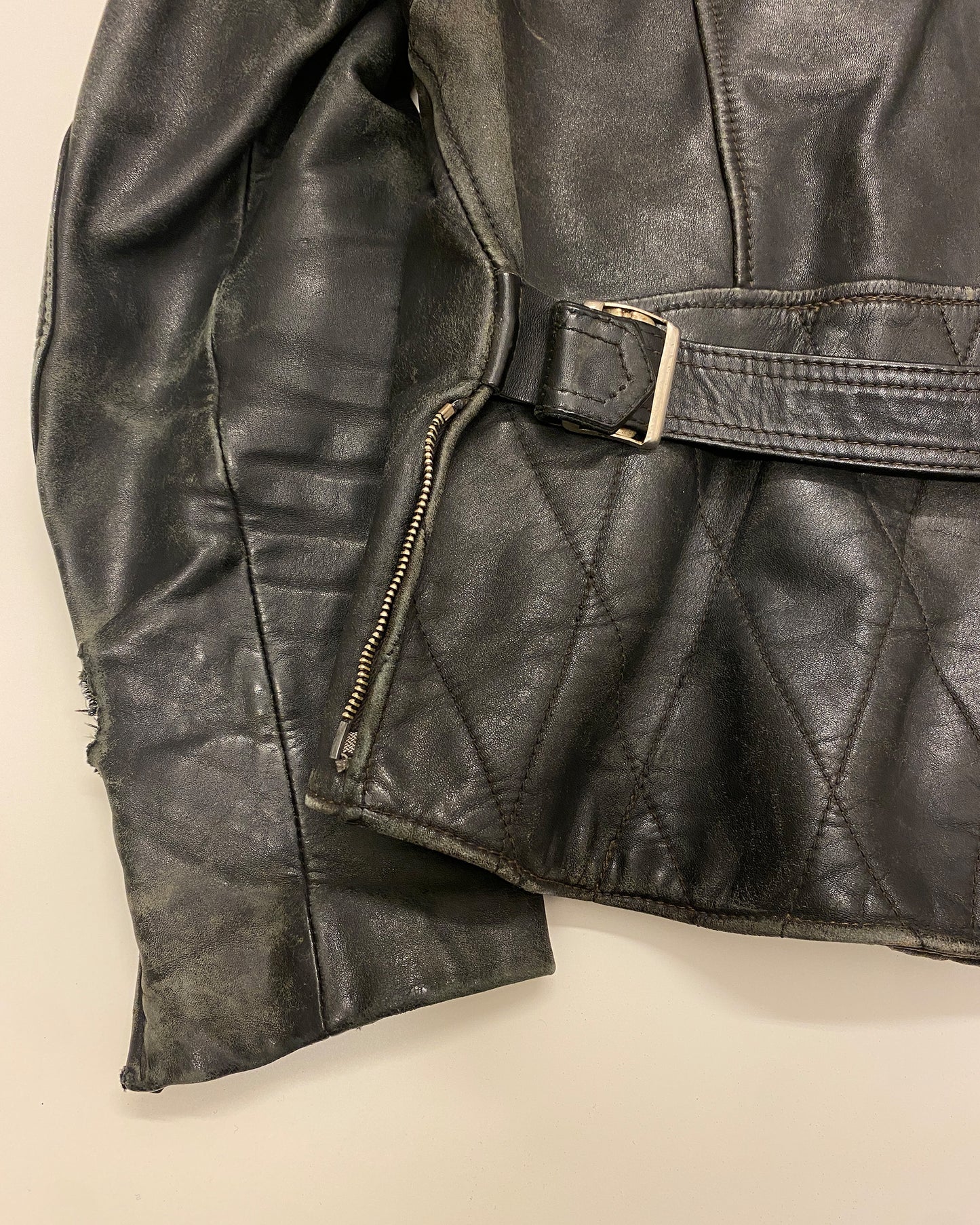 Erdmann-Lederbekleidung 1970s Trashed Leatherjacket Black