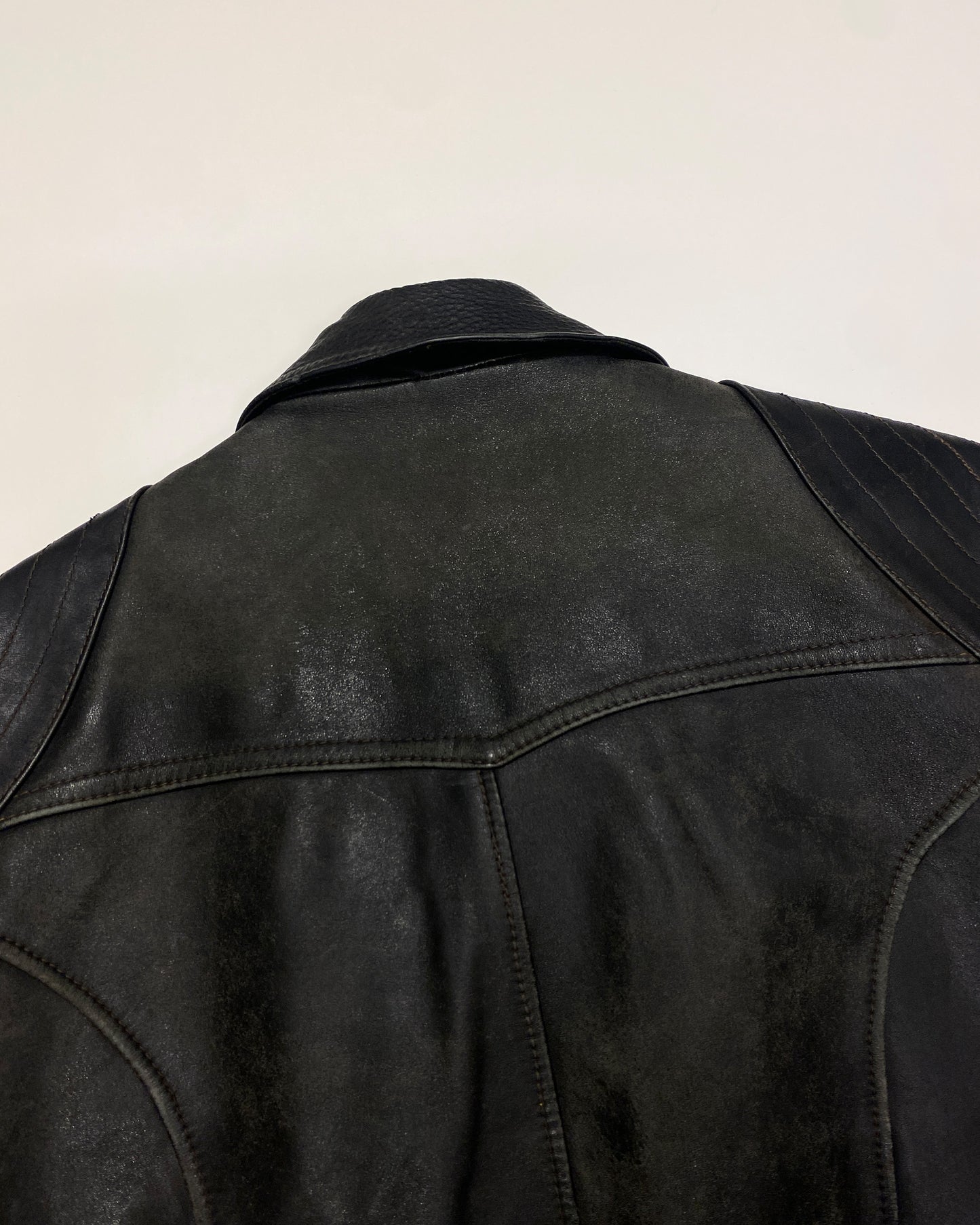 Erdmann-Lederbekleidung 1970s Trashed Leatherjacket Black