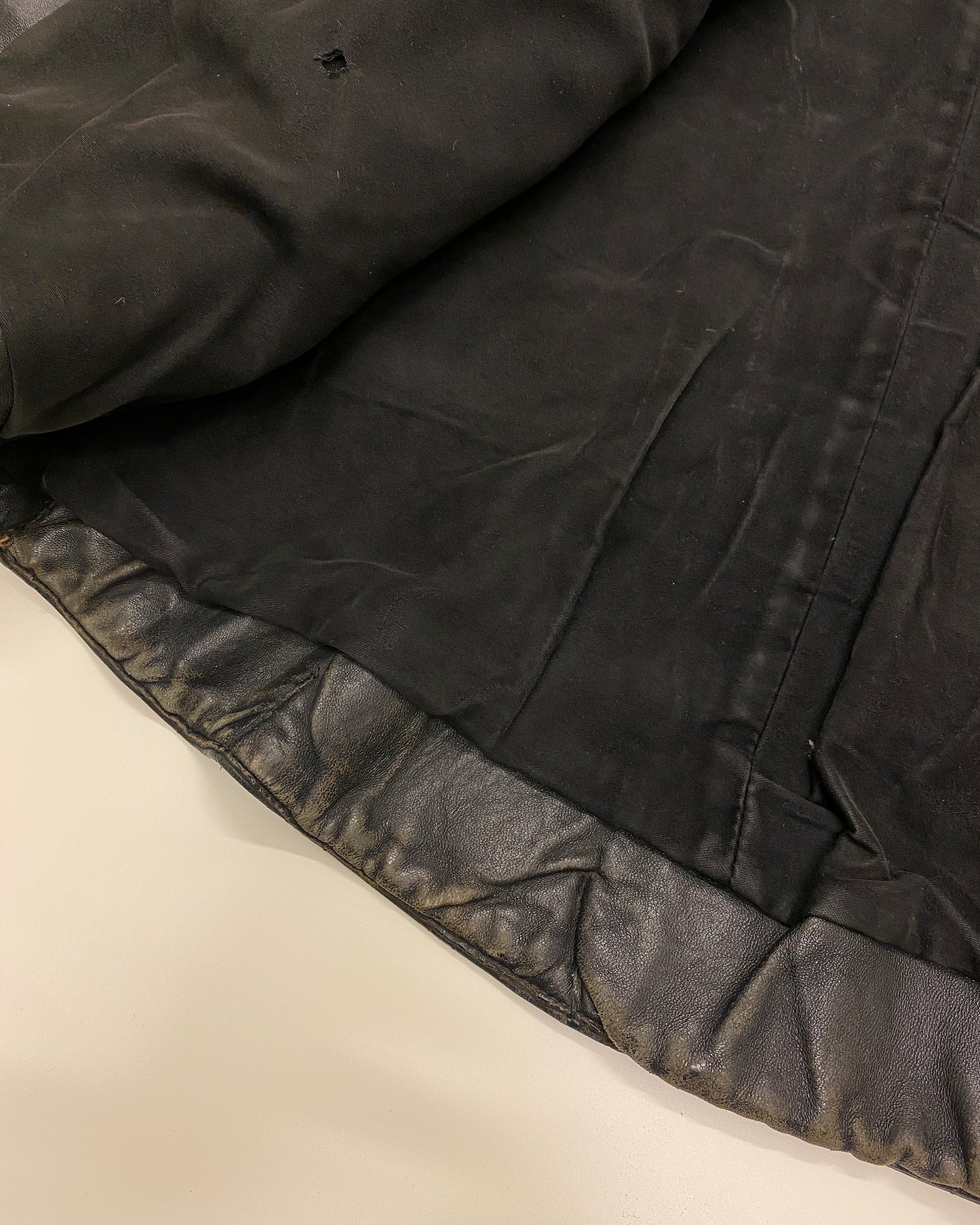Erdmann-Lederbekleidung 1970s Trashed Leatherjacket Black