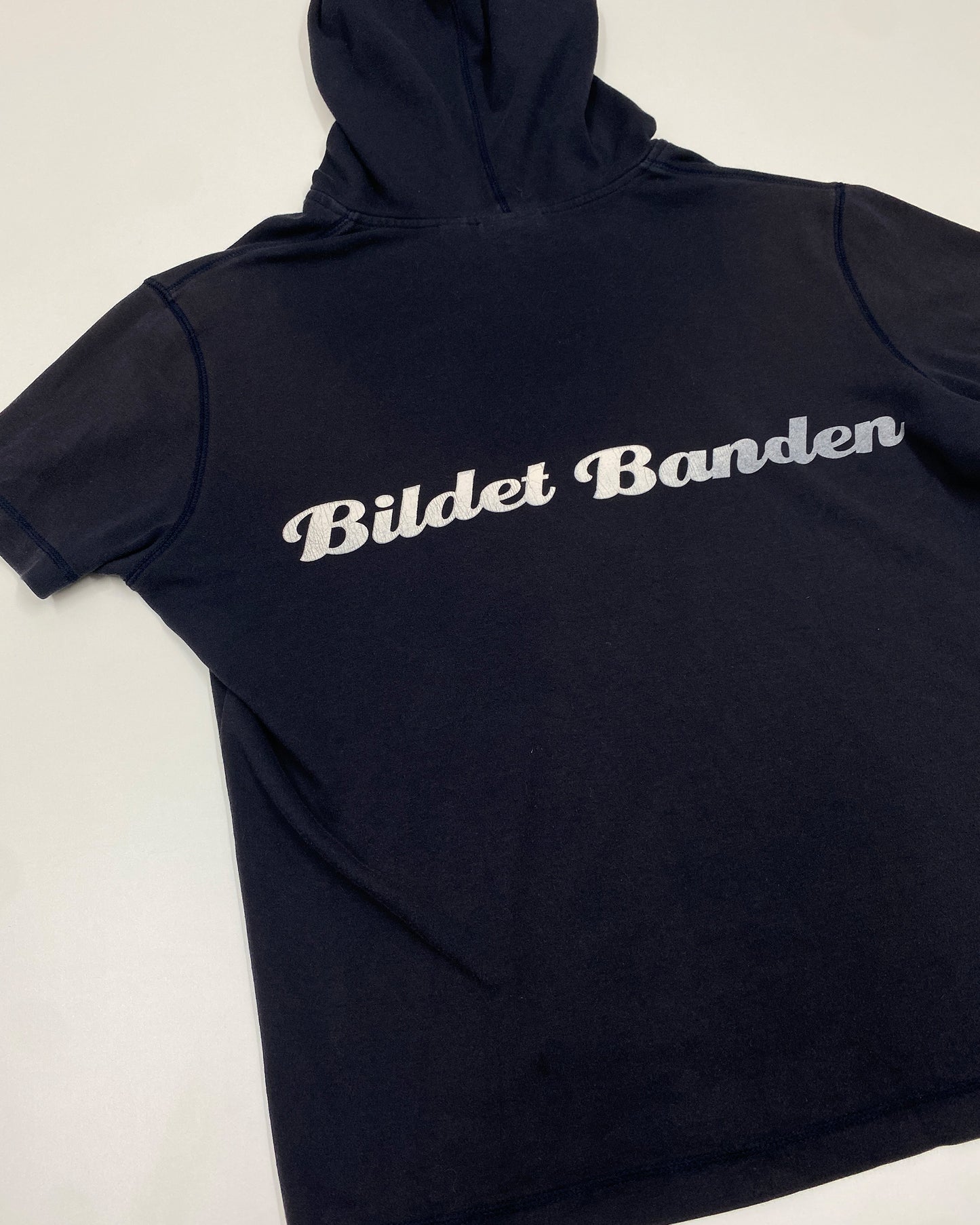 Esprit Active 2000s Bildet Banden Hooded T-Shirt Top Navy