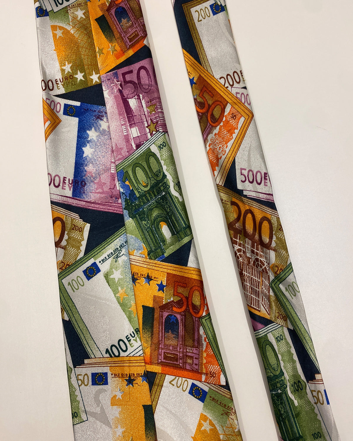 René Chagal 2000s Euro Money Print Tie Multicolor