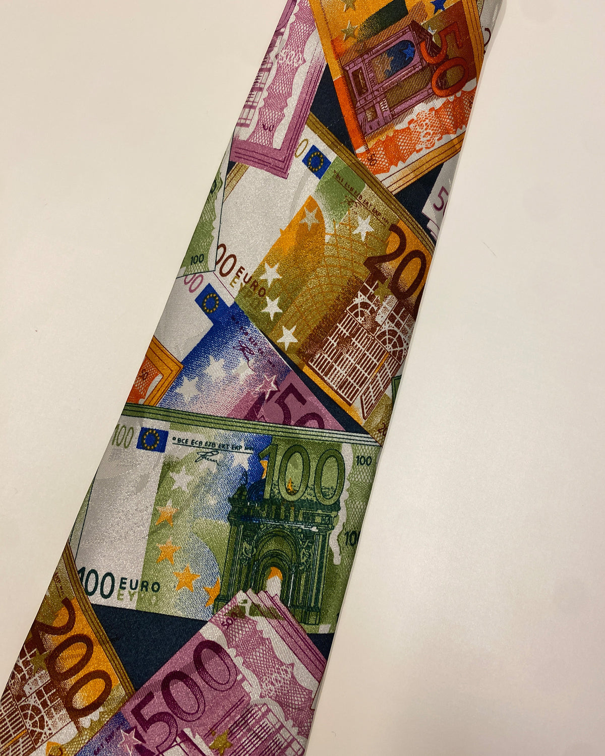 René Chagal 2000s Euro Money Print Tie Multicolor