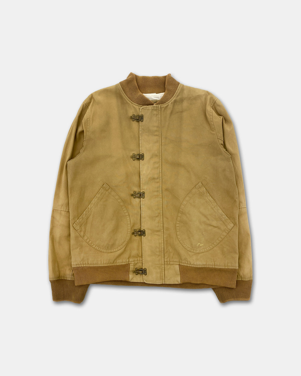 Evisu 2000s Cotton Bomber Jacket Beige