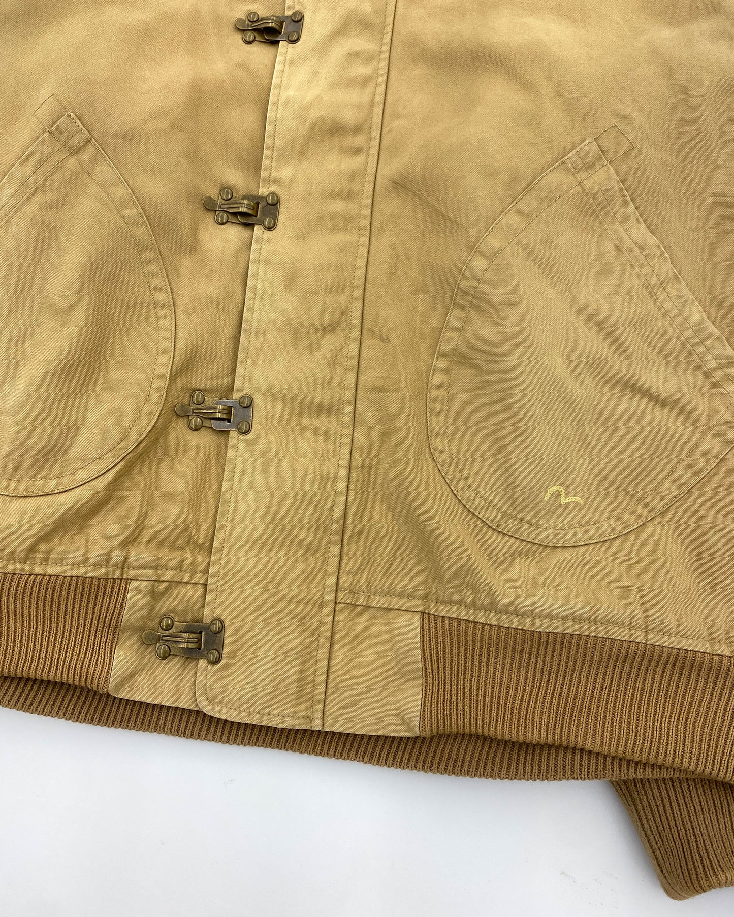 Evisu 2000s Bomberjacke aus Baumwolle Beige 