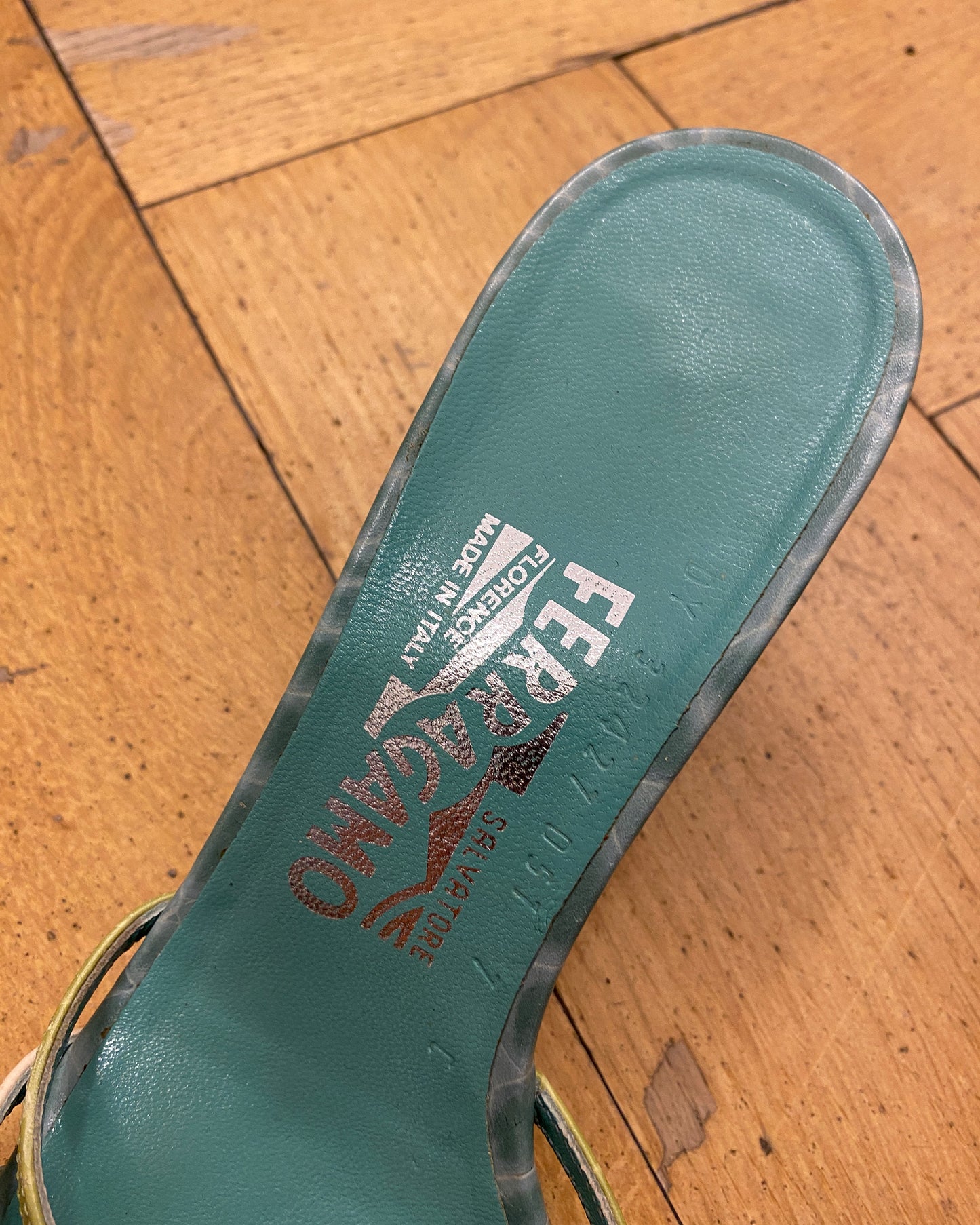 Salvatore Ferragamo 2000s Kitten Heels Turquoise