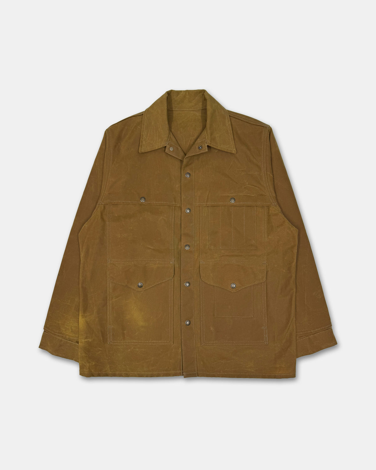 Filson Garment 2010s Made in USA Tin Cloth Cruiser Wax Jacket Brown