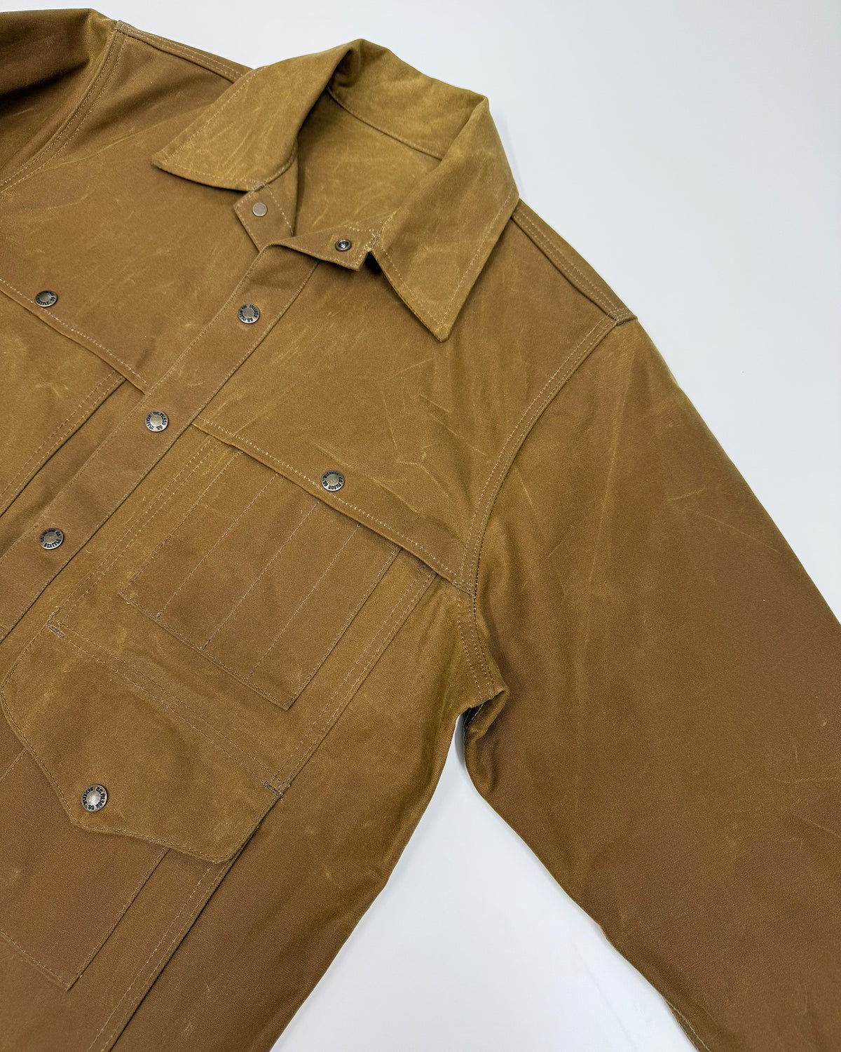 Filson Garment 2010s Made in USA Tin Cloth Cruiser Wax Jacket Brown